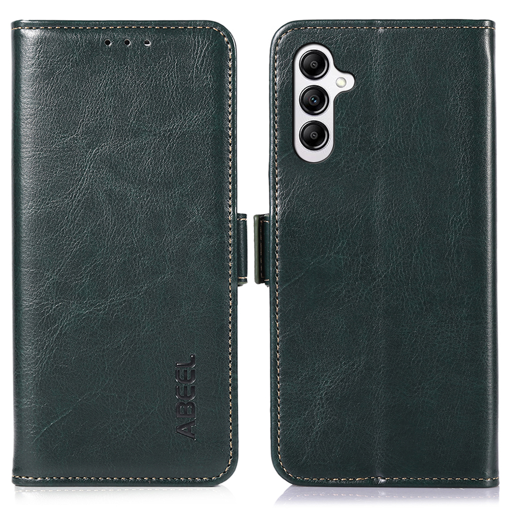 

Abeel Für Samsung Galaxy A14 4G / 5G Telefonständer Hülle PU Leder Brieftasche Verrückte Pferdestrukturabdeckung - Grün, Galaxy A14 5G