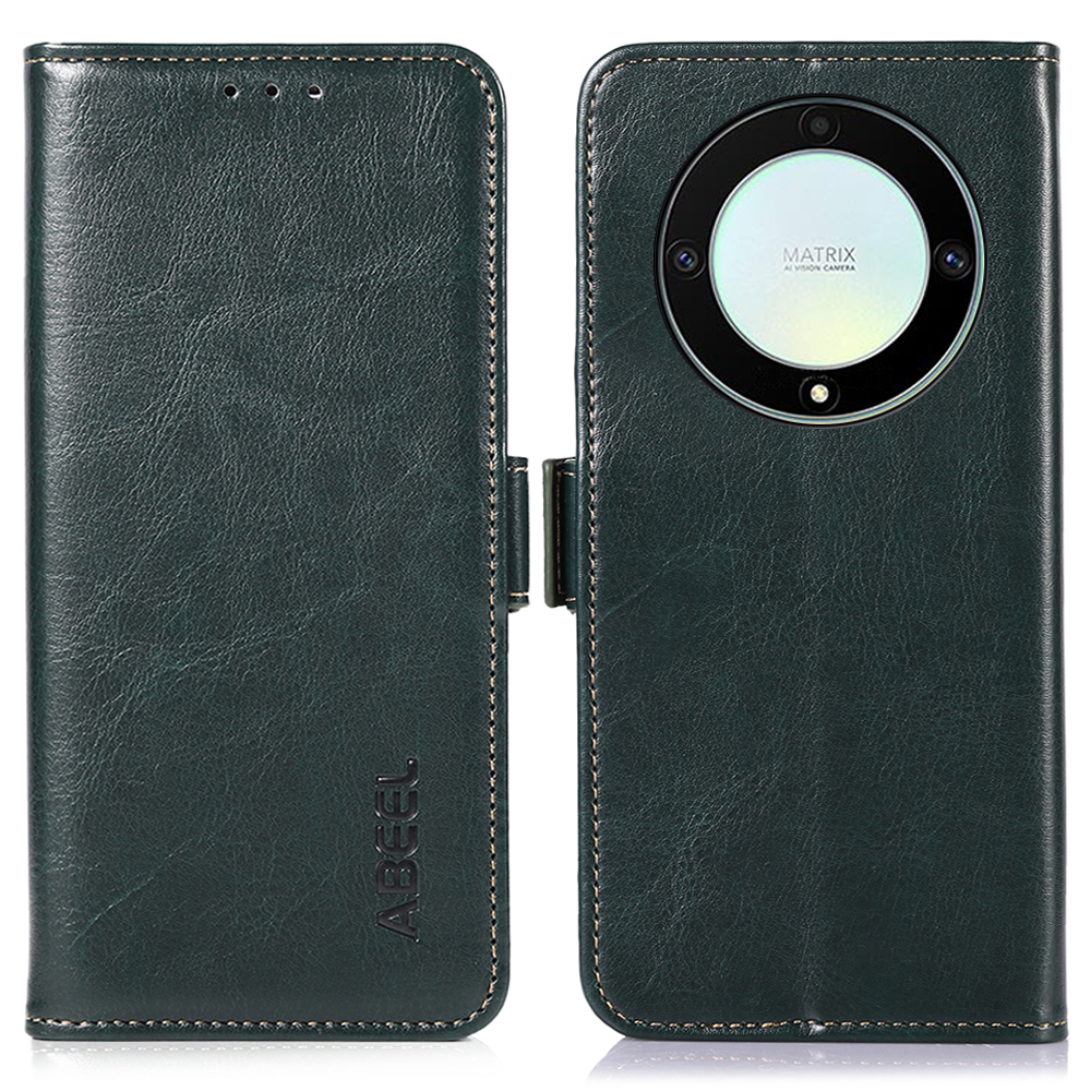 

ABEEL Wallet Case Für Ehren X9a 5g / X40 5g / Magic5 Lite 5g, PU Leder Crazy Horse Textur Stand Telefonabdeckung - Grün, Honor X9a 5G