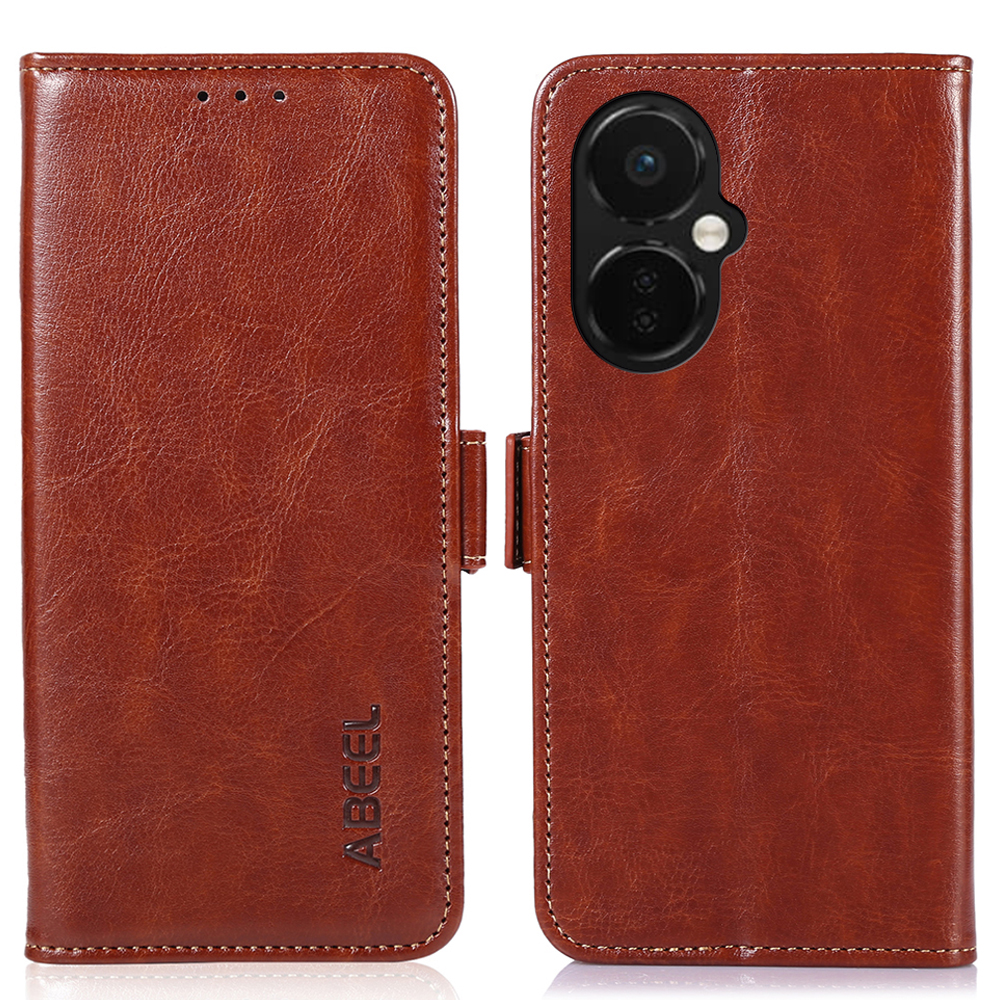 

Abeel Für OnePlus Nord CE 3 Lite 5G PU Leder Hülle Crazy Horse Textur Wallet Stand Telefonabdeckung - Braun, OnePlus Nord CE 3 Lite 5G