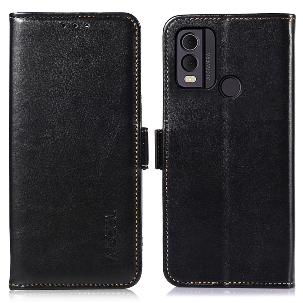 

Abeel Für Nokia C22 Wallet Mobiltelefonabdeckung TPU + PU Leder Telefonhülle Mit Verrückter Pferdestrukturoberfläche - Schwarz, Nokia C22