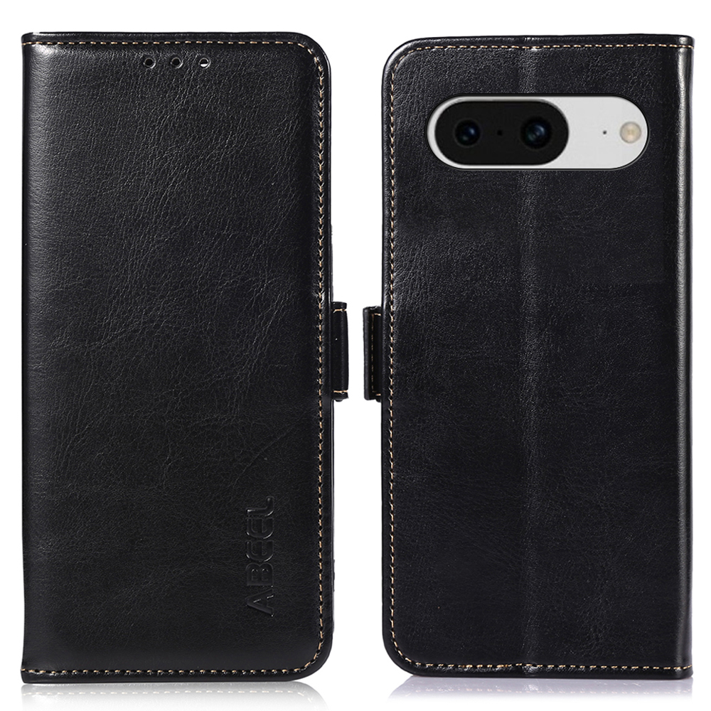 

Abeel Für Google Pixel 8 PU Leder Flip Wallet Hülle Crazy Horse Textur Stand Telefonabdeckung - Schwarz, Google Pixel 8