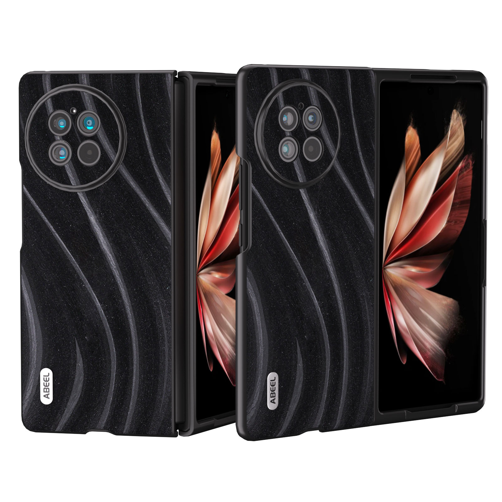 

ABEEL Milky Way-serie Für Vivo X Fold2 Pu-leder-pc-telefonhülle Anti-kratzer-smartphone-abdeckung - Schwarz, vivo X Fold2