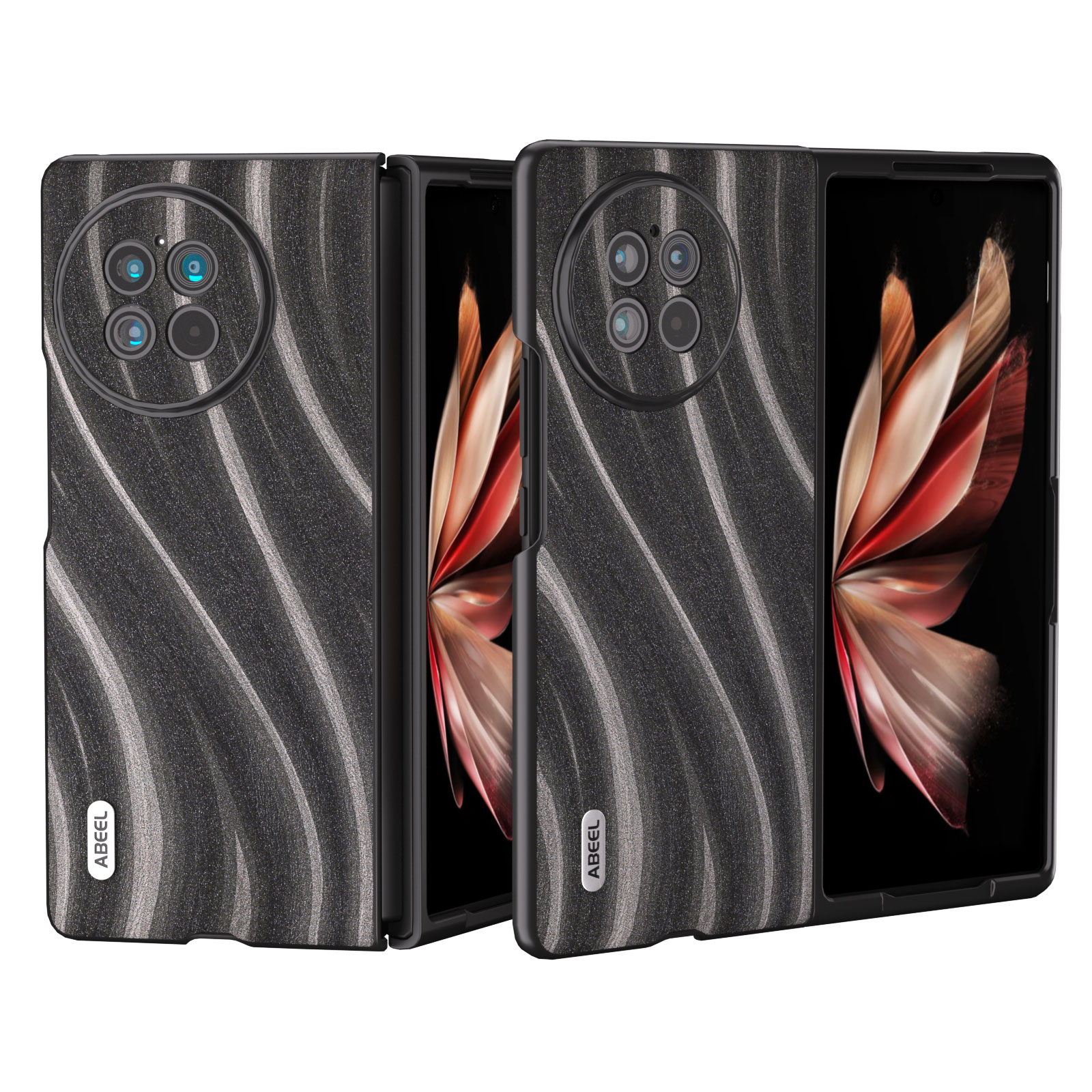 

ABEEL Milky Way-serie Für Vivo X Fold2 Pu-leder-pc-telefonhülle Anti-kratzer-smartphone-abdeckung - Grau, vivo X Fold2