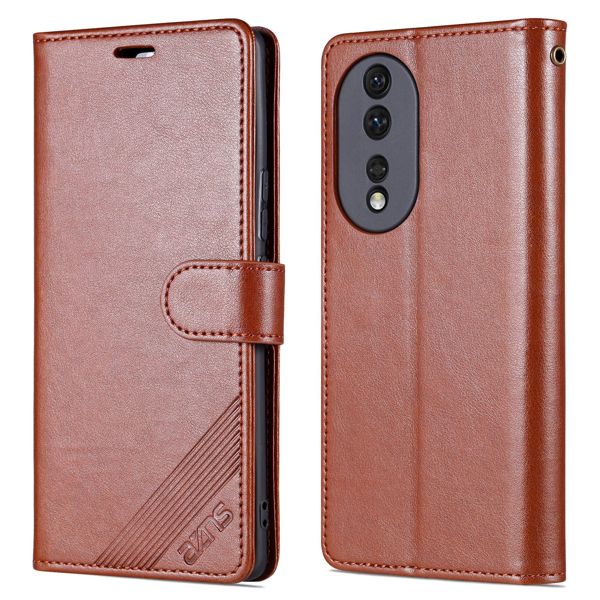 

AZNS Für Ehren 90 Pro PU Lederständer Telefonhülle Anti-drop-brieftasche Telefonabdeckung - Braun, Honor 90 Pro