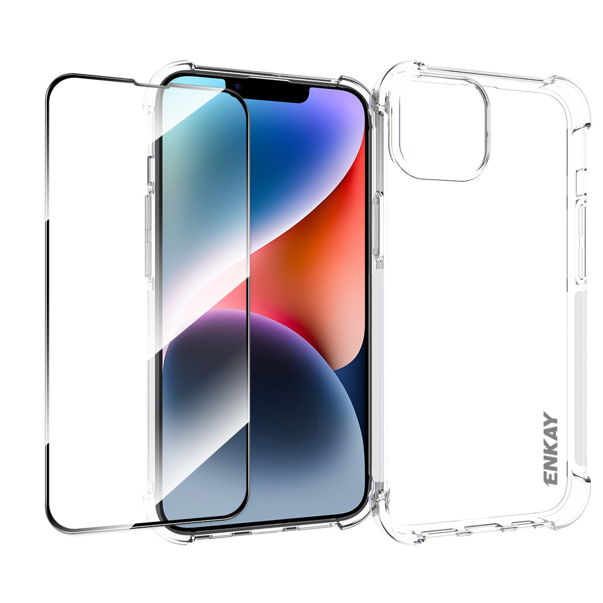 

Enkay Hat Prince Clear TPU Hülle Für Iphone 14 Plus Anti-schlupf-telefonabdeckung Mit Hochaluminium-silicon-glasfilm, iPhone 14 Plus