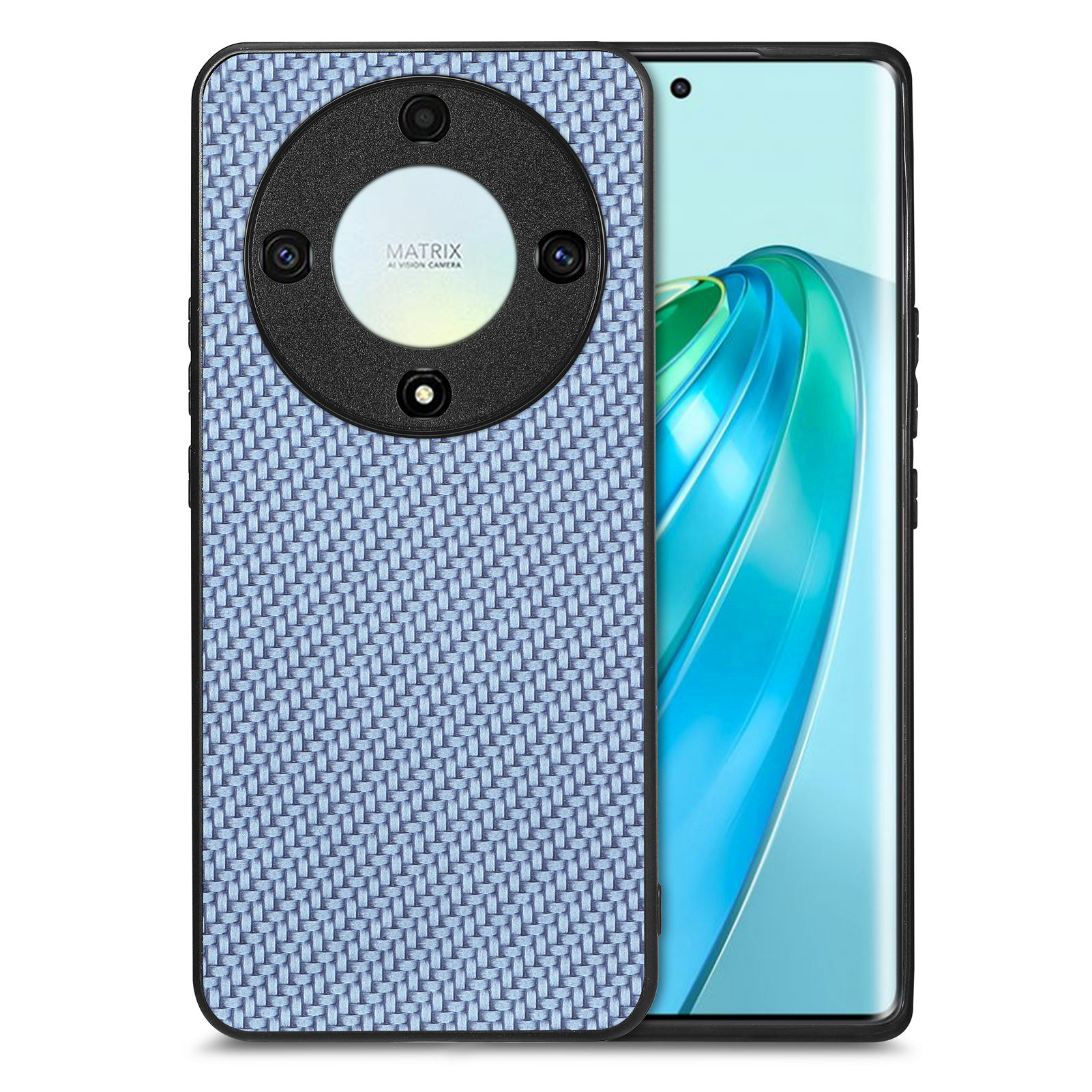 

Telefonkoffer Für Ehren X9a 5g / Magic5 Lite 5G Carbonfaser Textur PU Leder+pc+tpu -telefonabdeckung - Blau, Honor X9a 5G