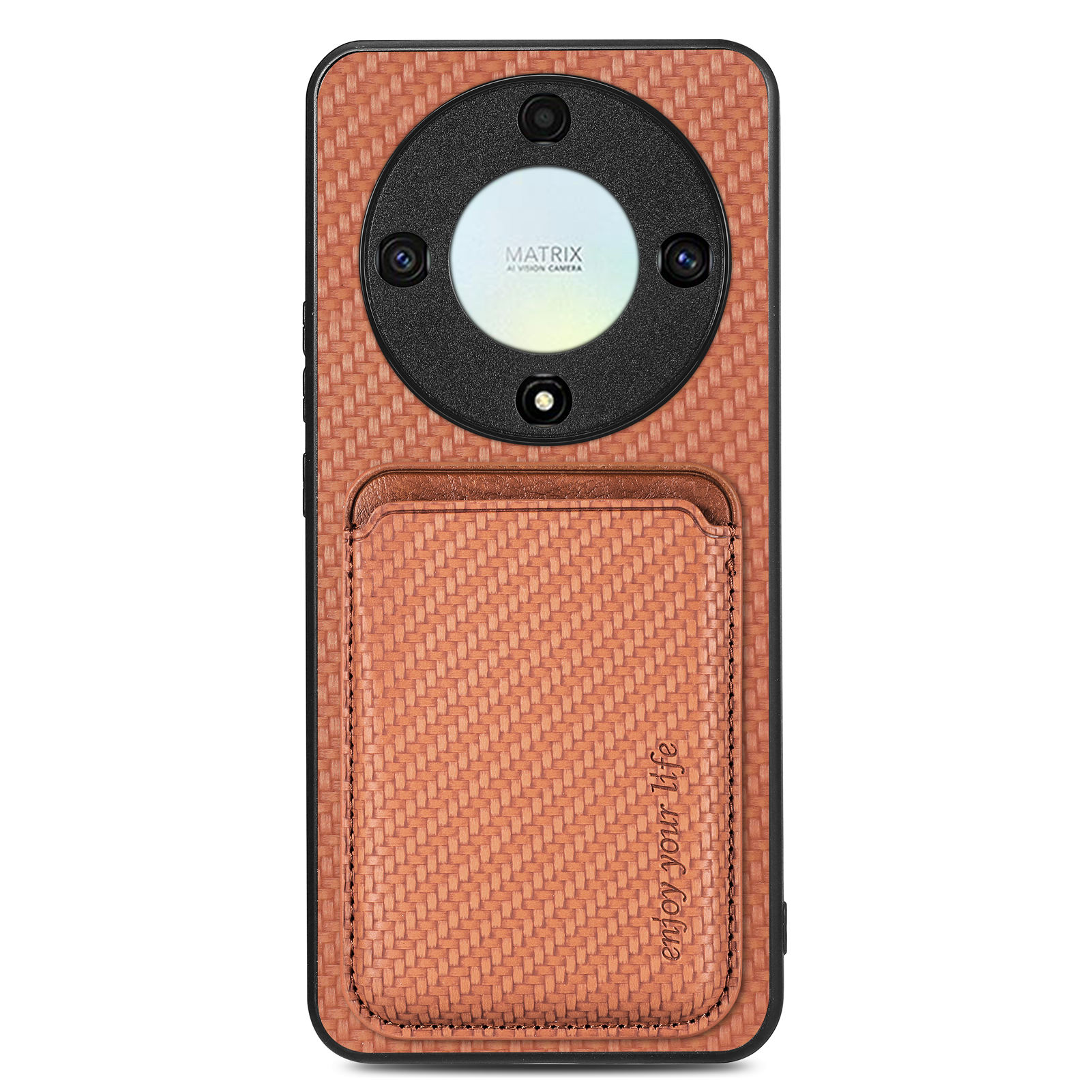 

Für Ehre X9a 5g / Magic5 Lite 5G Magnetic Card Halter Abnehmbare Telefonhülle Lederbeschichteter PC+TPU -abdeckung - Braun, Honor X9a 5G