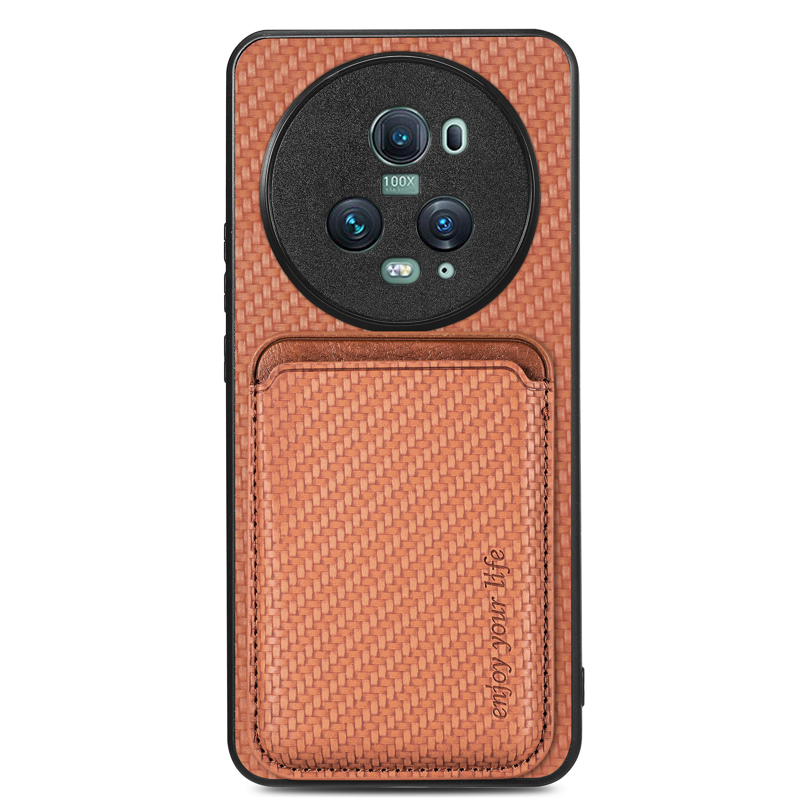 

Für Honor Magic5 Pro Abnehmbar 2-in-1-kartenhalter-telefonhülle Carbonfaser Textur PU Leder+pc+tpu-abdeckung - Braun, Honor Magic5 Pro