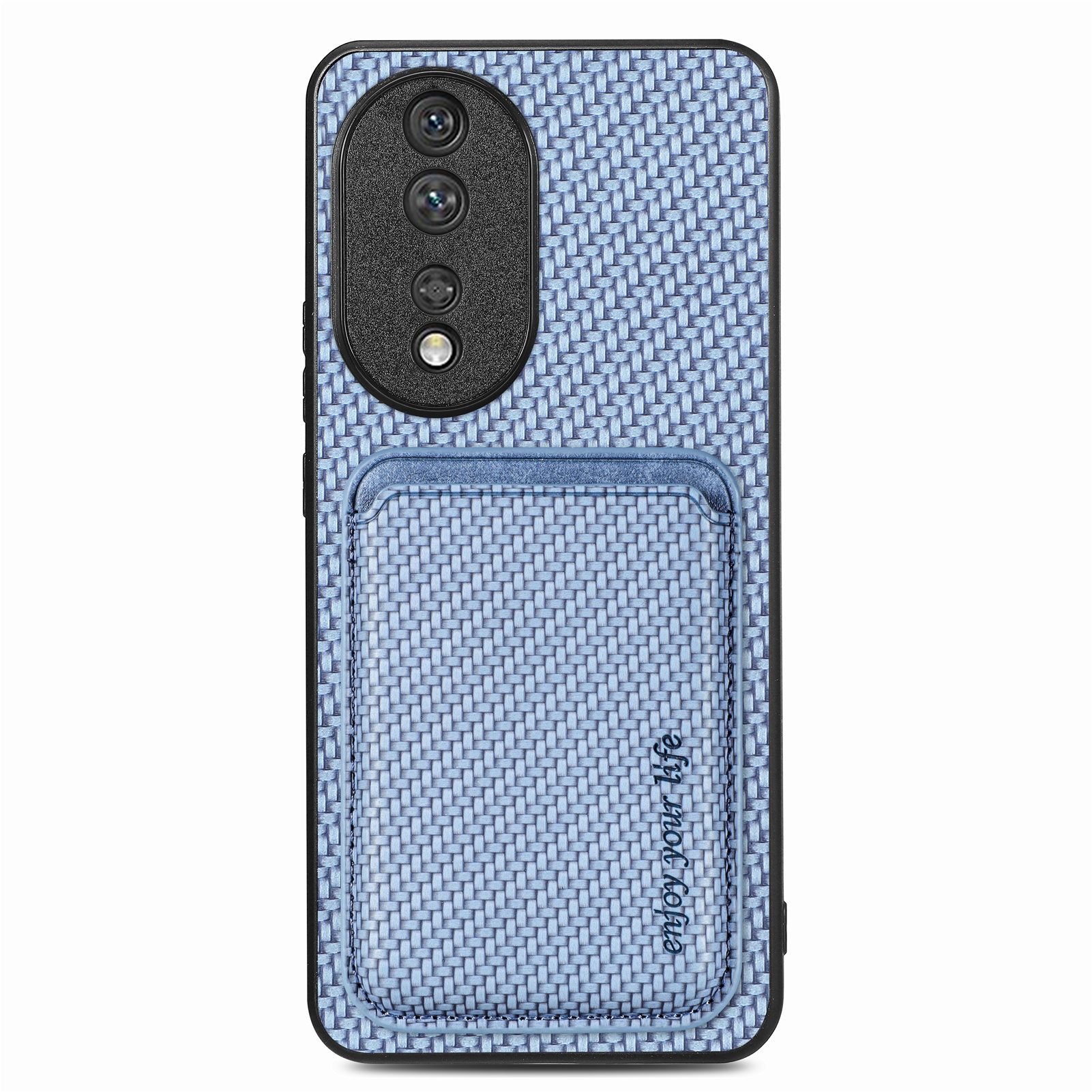 

Für Die Ehre 80 5G Carbon Faser Texture Phone Hülle Abnehmbare Magnetkartenhalter Leder Beschichtete PC+TPU -abdeckung - Blau, Honor 80 5G