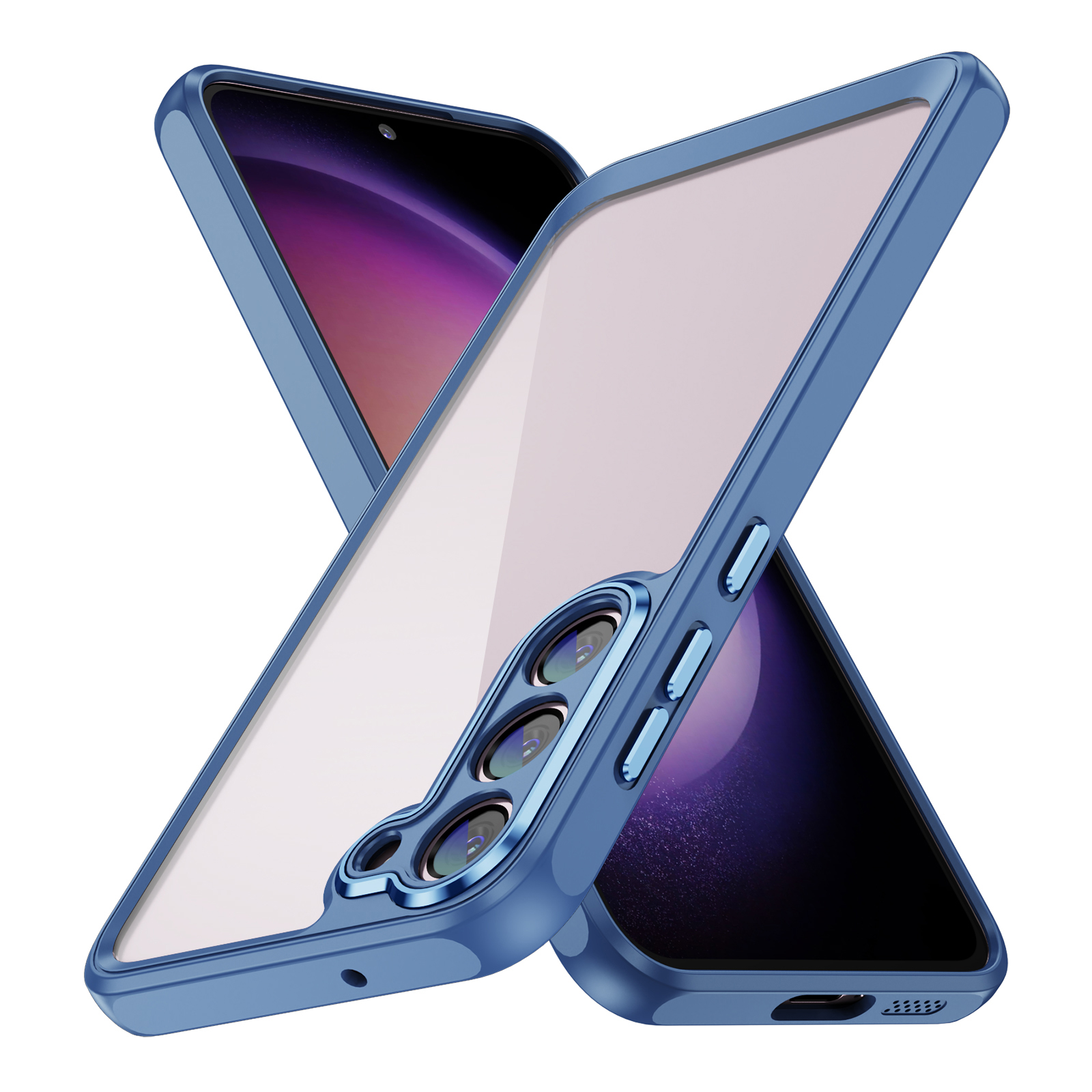 

Für Samsung Galaxy S23 Transparente Deckung TPU + Acryl Drop Protection Phone Case - Blau, Galaxy S23