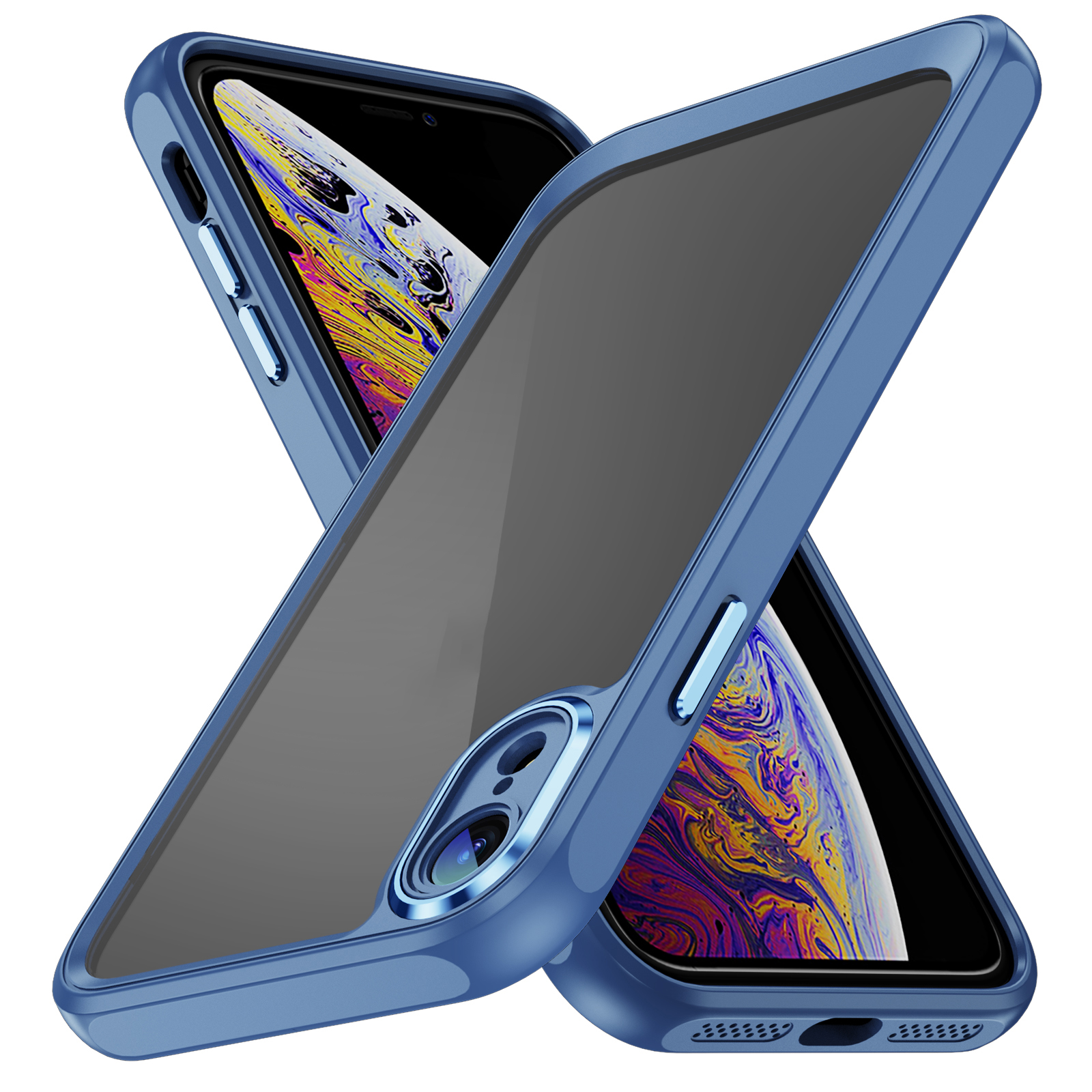 

Für Iphone XR Back Case Acryl + TPU -schockdelefonabdeckung - Blau, iPhone XR 6.1 inch