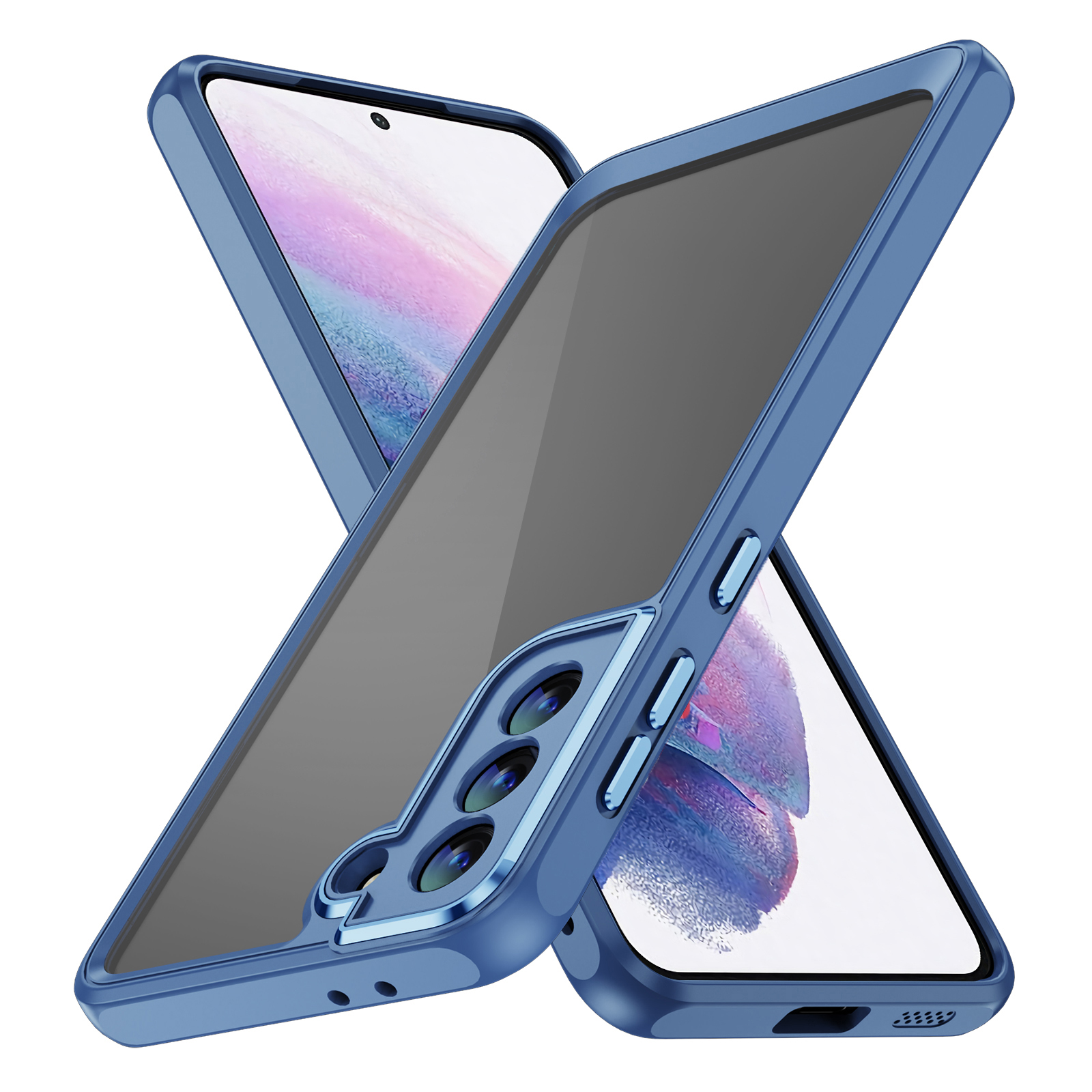 

Für Samsung Galaxy S21 5G Clear Case Acryl + TPU Hybrid 2-in-1-schockdelefonabdeckung - Blau, Galaxy S21 5G
