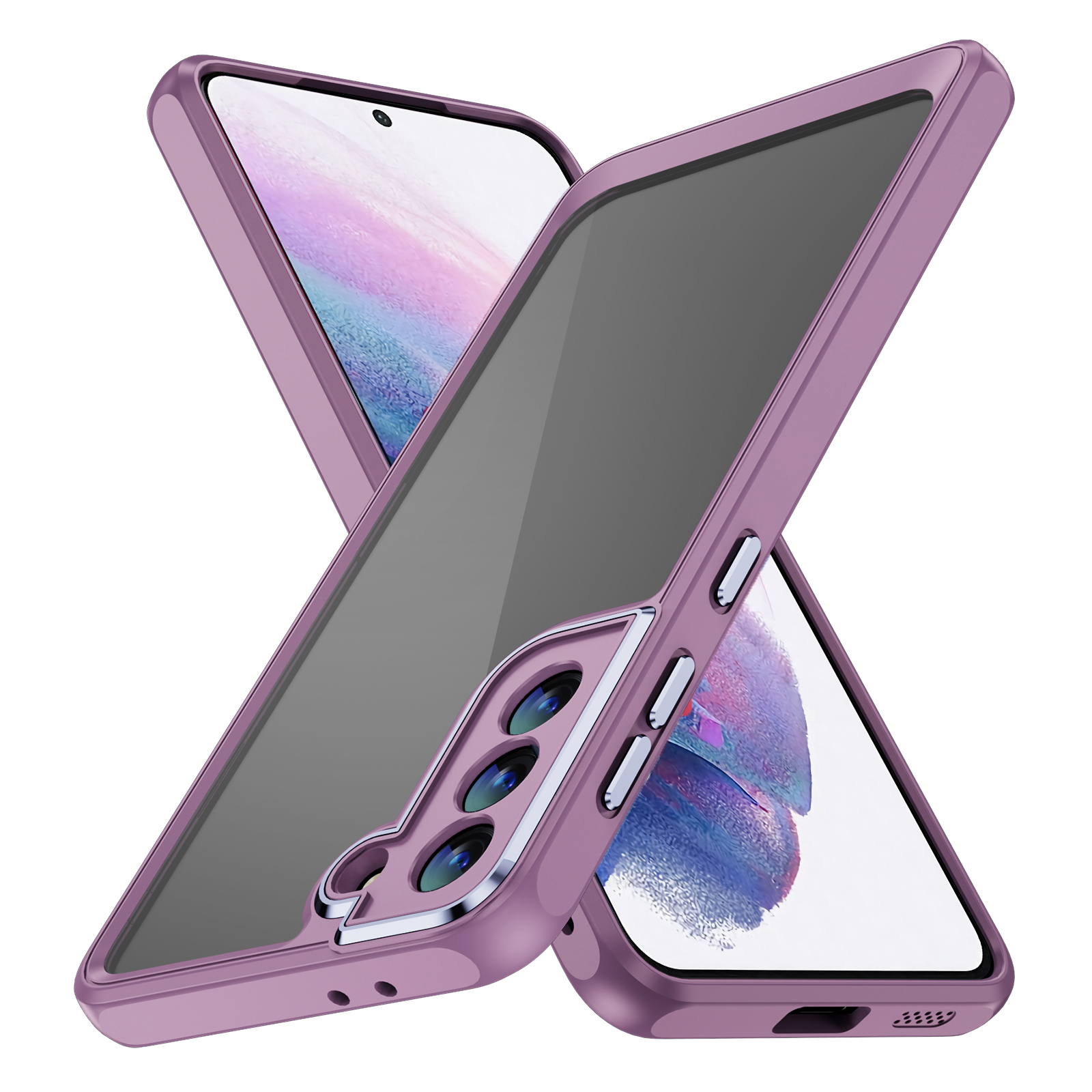 

Für Samsung Galaxy S21 5G Clear Case Acryl + TPU Hybrid 2-in-1-schockdelefonabdeckung - Helles Lila, Galaxy S21 5G