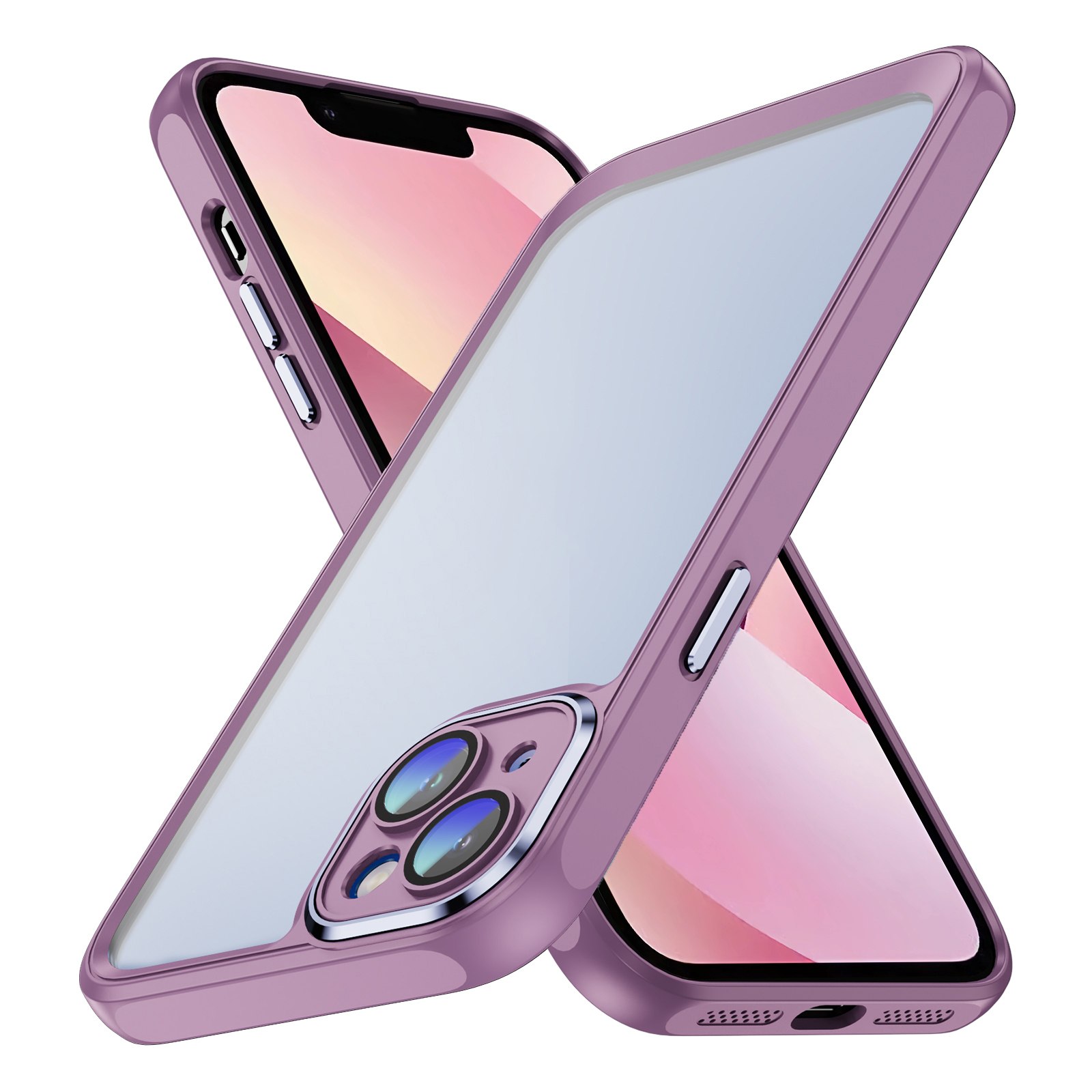

Für Das Iphone 13 Mini Acryl+tpu Clear Case Clear Case Scratch Resistant Stoßdetphone -abdeckung - Helles Lila, iPhone 13 mini