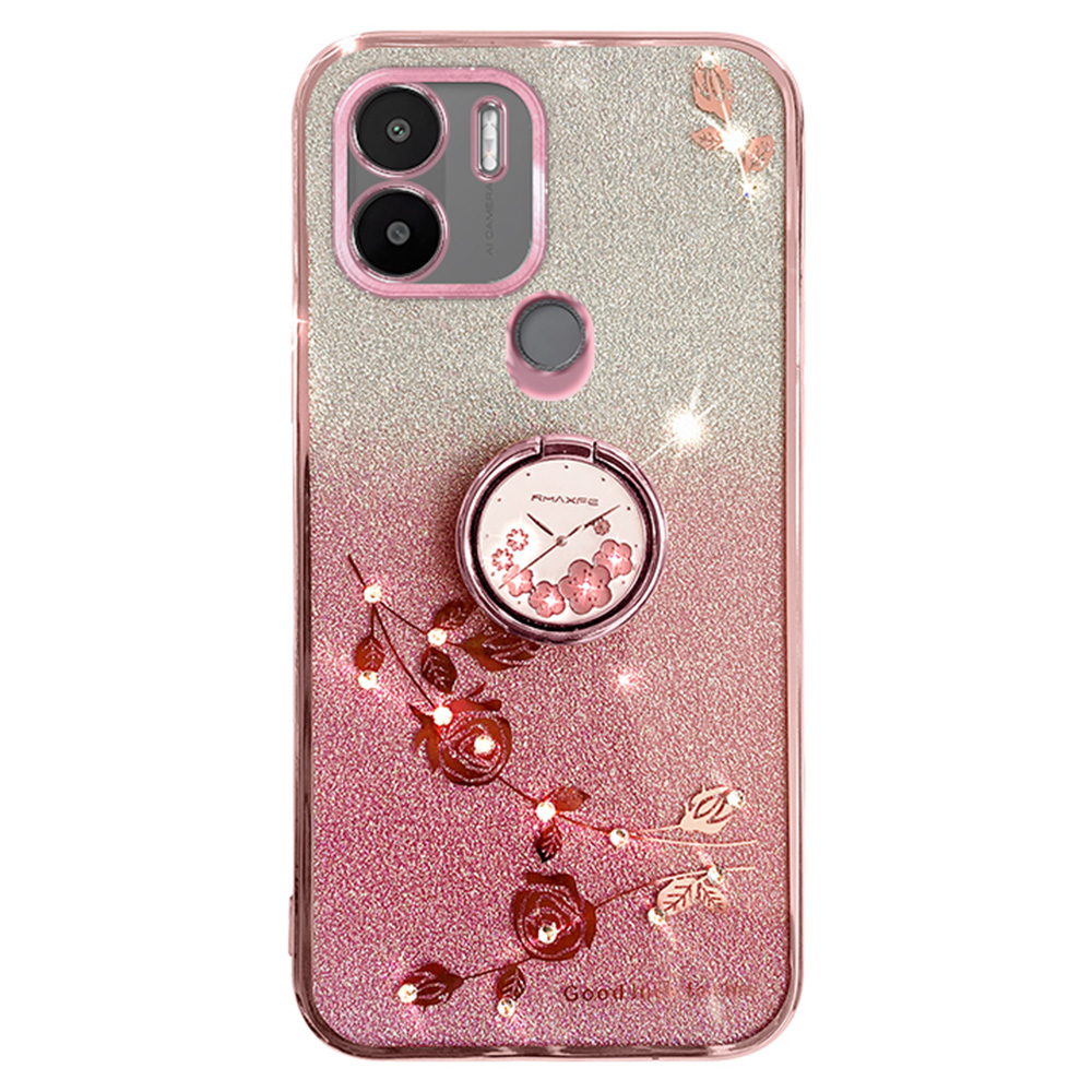 

Kickstandschale Für Xiaomi Redmi A1+ 4G / A2+ 4g / Poco C50 4G Glitzer -gradienten -strassblume TPU -elektro -telefonhülle TPU - Roségold, Xiaomi Redmi A1+ 4G