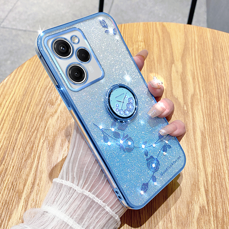 

Für Xiaomi Poco X5 Pro 5G / Hinweis 12 Pro Speed ​​5g Stoßdämpfer Hülle Strassblüten Sie TPU -telefonabdeckung - Blau, Xiaomi Poco X5 Pro 5G