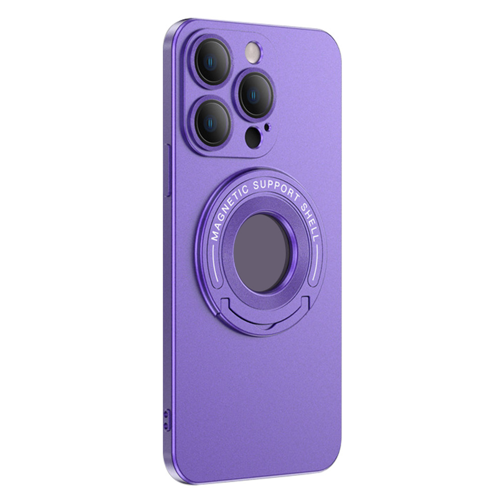 

Für Iphone 12 Pro 6,1 Zoll Slim Phone Case Protective TPU Cover Retractable Kickstand Phone Shell - Dunkelviolett, iPhone 12 Pro