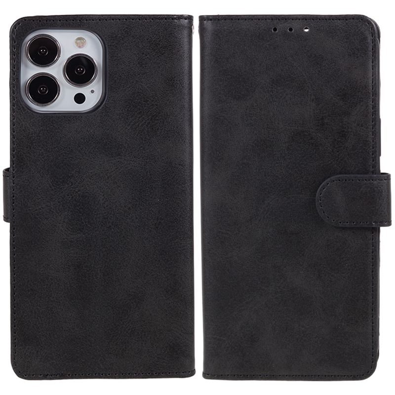 

Für Iphone 13 Pro Max Calf Textur PU Leder Telefon Hülle Wallet Stand Schutzabdeckung - Schwarz, iPhone 13 Pro Max