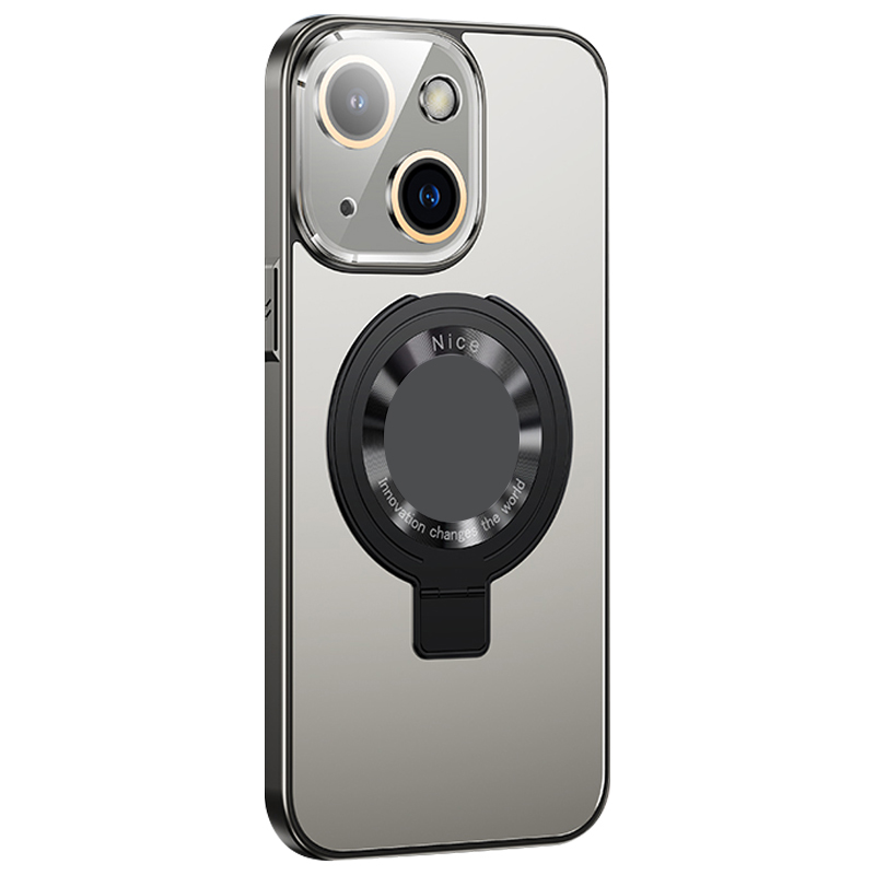 

Kickstand -hülle Für Iphone 14 Kompatibel Mit Magsafe 2,0 mm Dicker PC+TPU -telefonabdeckung Mit Logo -ansichtsausschnitt - Dunkelgrau, iPhone 14