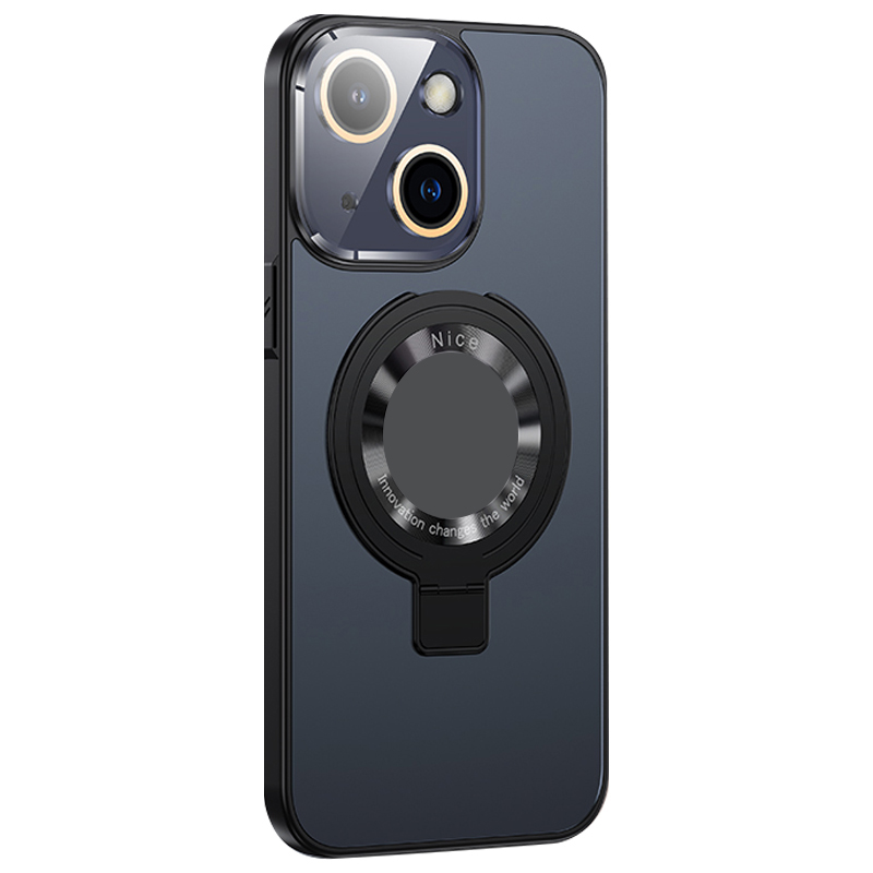 

Kickstand -hülle Für Iphone 14 Kompatibel Mit Magsafe 2,0 mm Dicker PC+TPU -telefonabdeckung Mit Logo -ansichtsausschnitt - Schwarz, iPhone 14