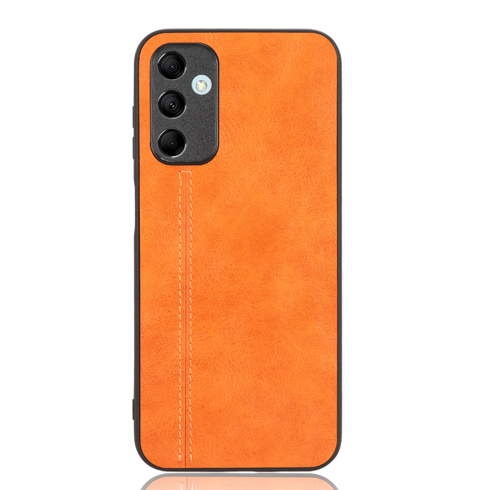 

Für Samsung Galaxy M14 5G Lederbeschichtete TPU+PC Phone Hülle Kuhspannungstruktur Anti-kratzer-abdeckung - Orange, Galaxy M14 5G