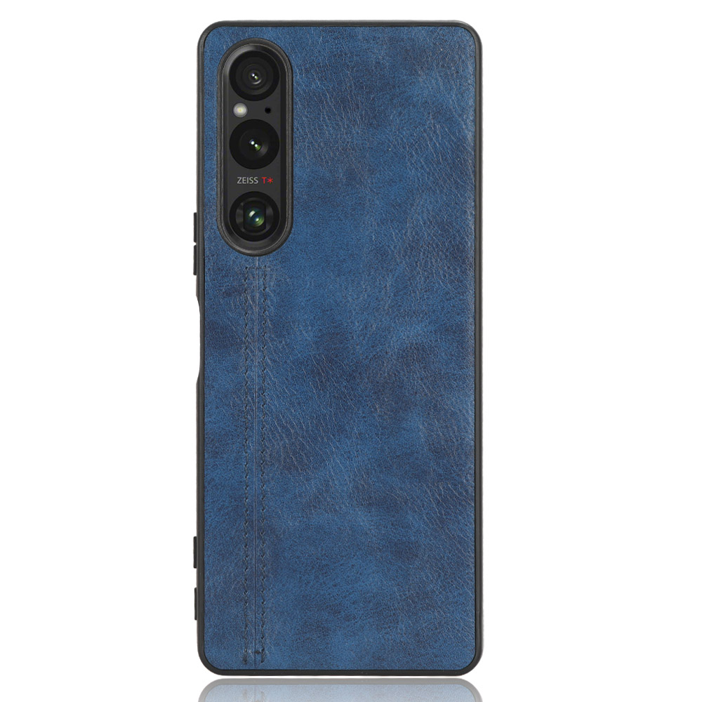 

Für Sony Xperia 1 V PU Lederbeschichtete Tpu+pc-telefonhülle Stitching-leitungen Anti-drop-abdeckung - Blau, Sony Xperia 1 V