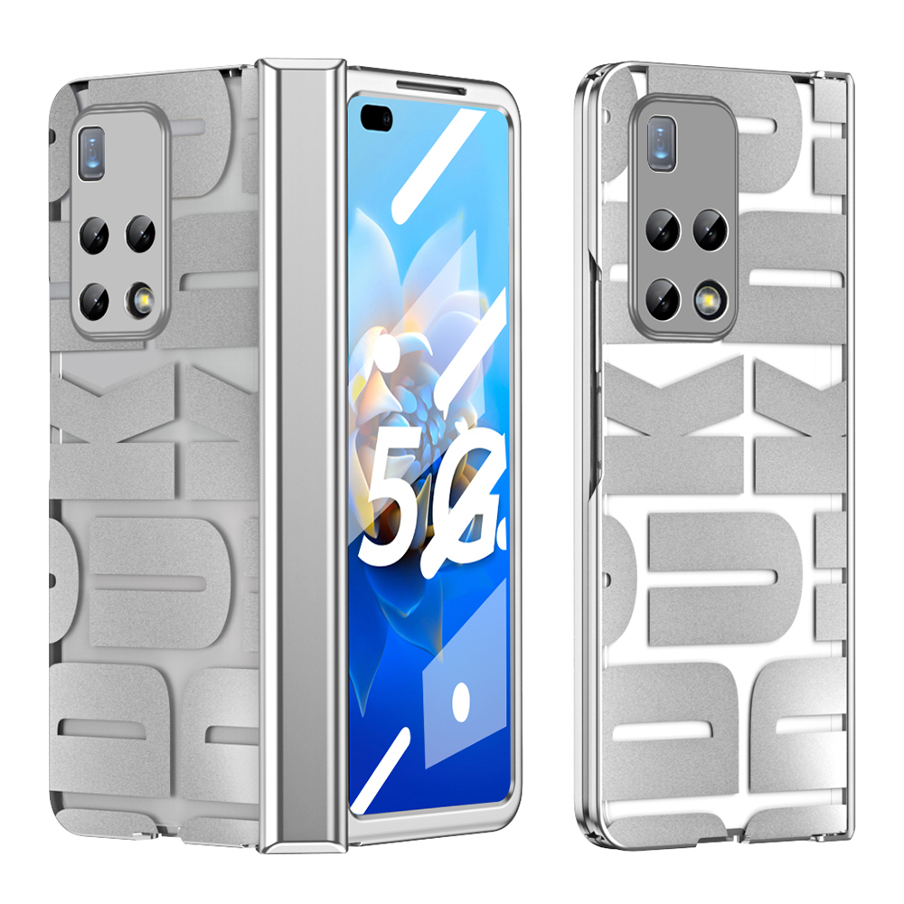 

Für Huawei Mate X2 4g / 5G Telefonhülle Hartpc -elektroplattenrahmen Stoßdicht Mit Geschmittertem Glasfilm - Silber, Huawei Mate X2 4G