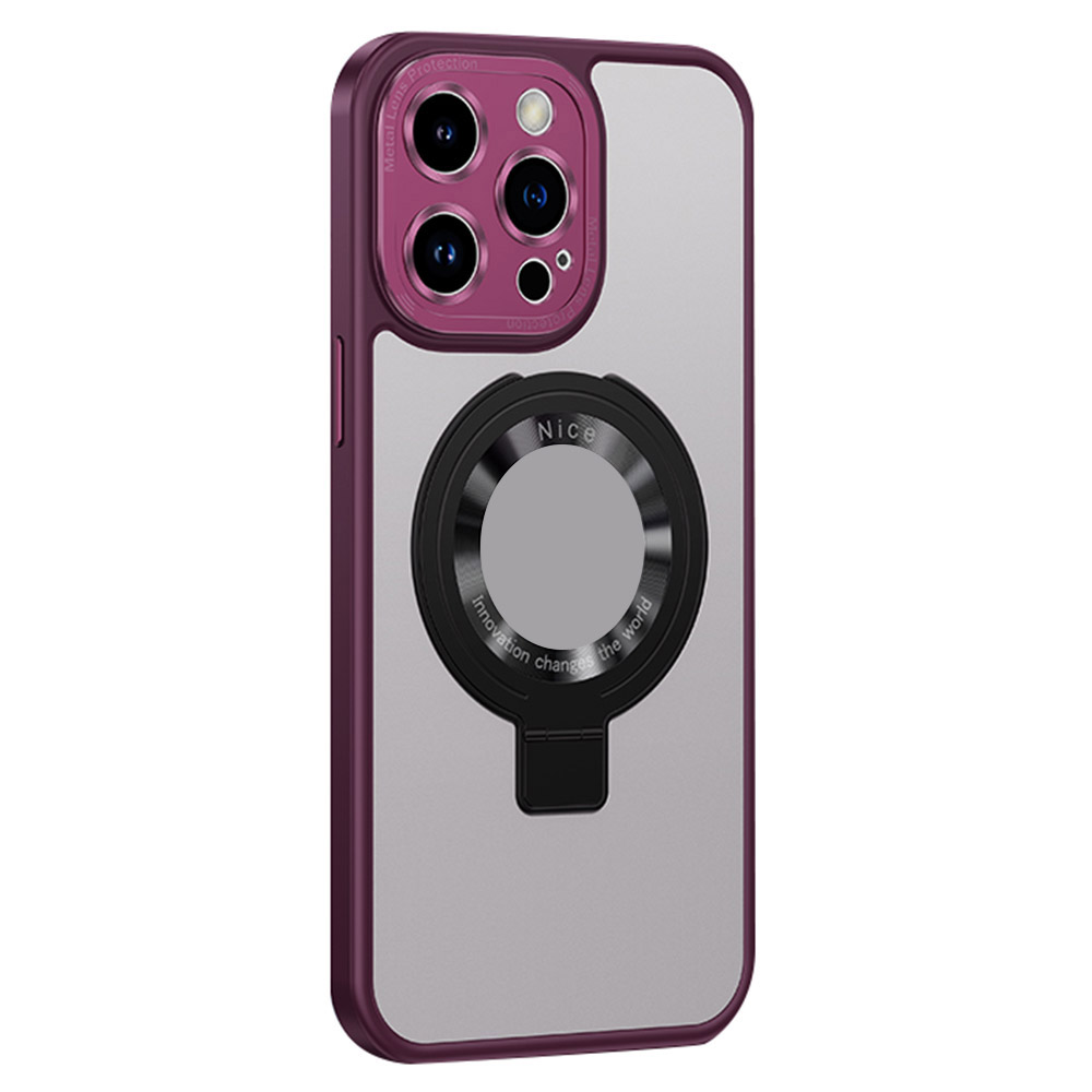 

Für Iphone 14 Pro Magnetic Phone Case TPU PC Gummierte Matte Telefonabdeckung Mit Kickstand - Camellia Rot, iPhone 14 Pro