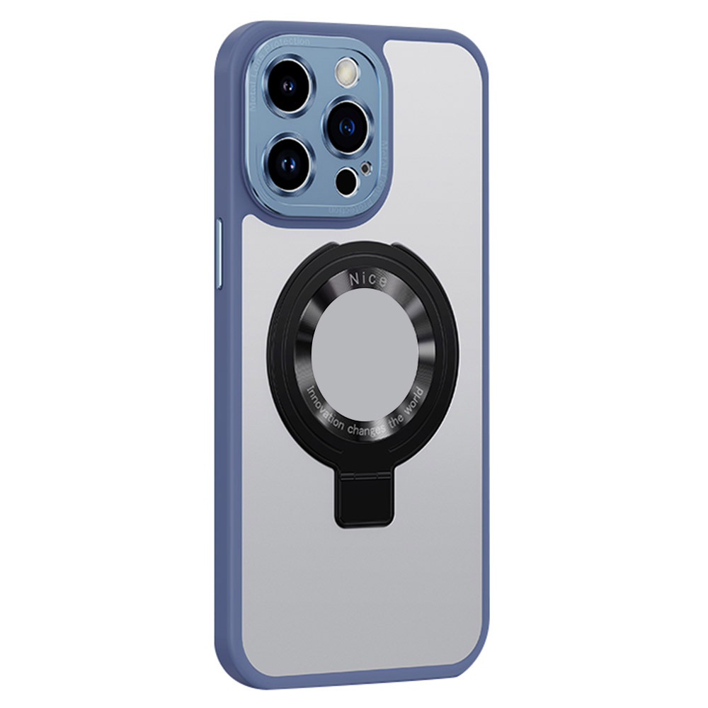 

Matte Telefonhülle Für Iphone 14 Pro Max Magnetic TPU PC Cover Gummierte Telefonschale Mit Kickstand - Blau, iPhone 14 Pro Max