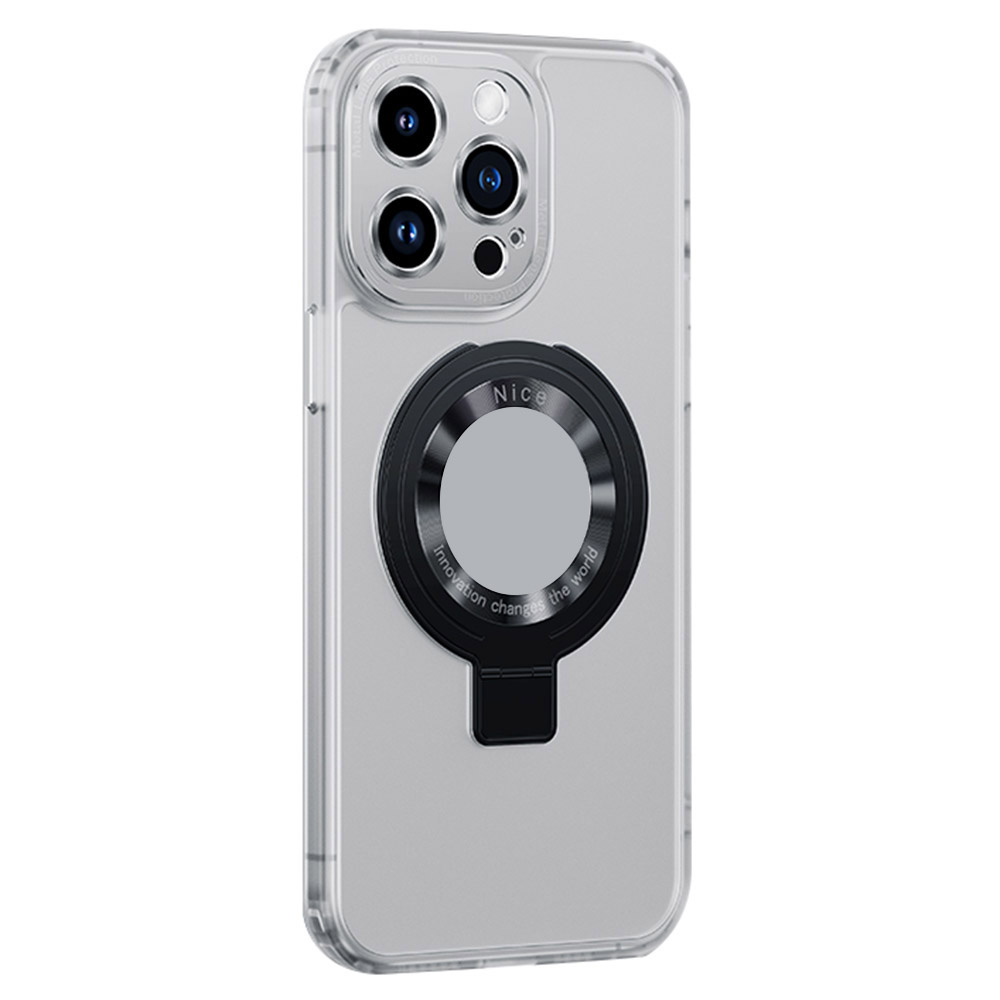 

Matte Telefonhülle Für Iphone 14 Pro Max Magnetic TPU PC Cover Gummierte Telefonschale Mit Kickstand - Transparent Weiß, iPhone 14 Pro Max
