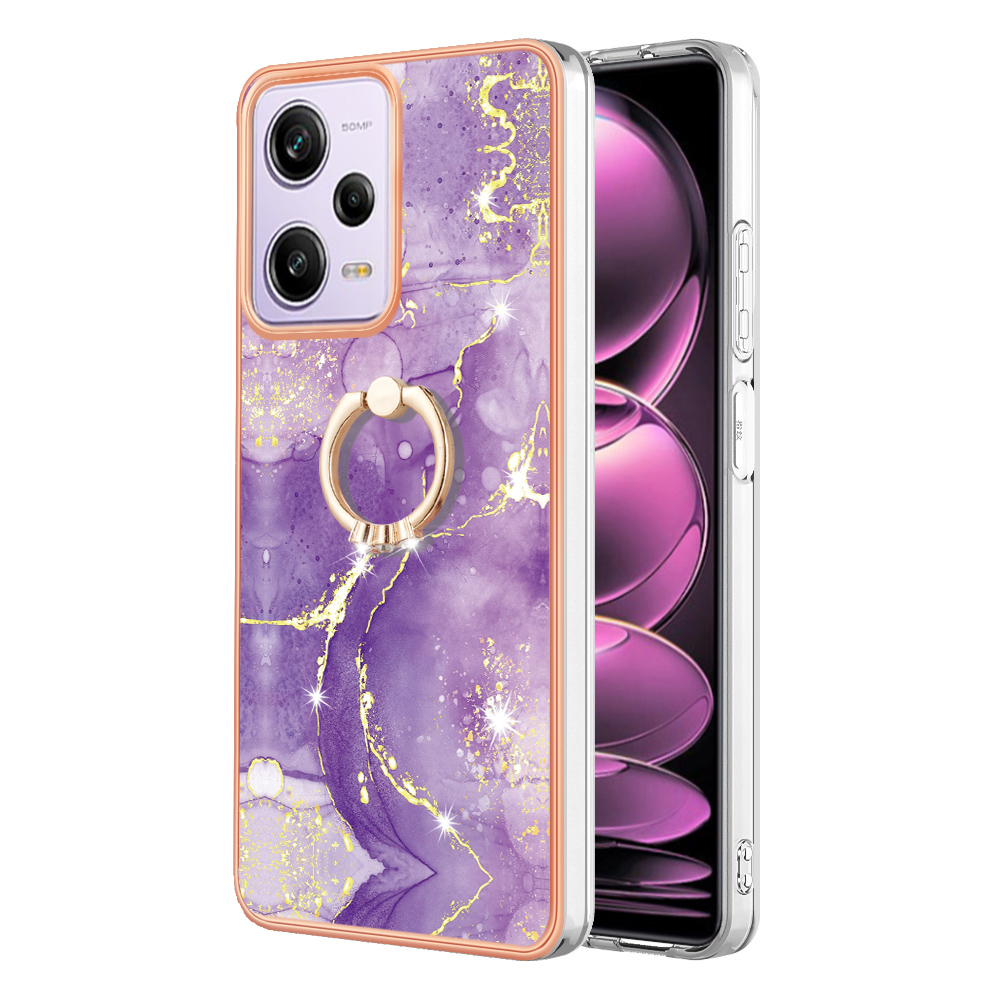 

YB IMD Series-10 Für Xiaomi Redmi Note 12 Pro Speed ​​5g / Hinweis 12 Pro 5g / Poco X5 Pro 5G TPU Kickstand Telefonhülle Marble IMD -cover - Lila 002, Xiaomi Redmi Note 12 Pro 5G