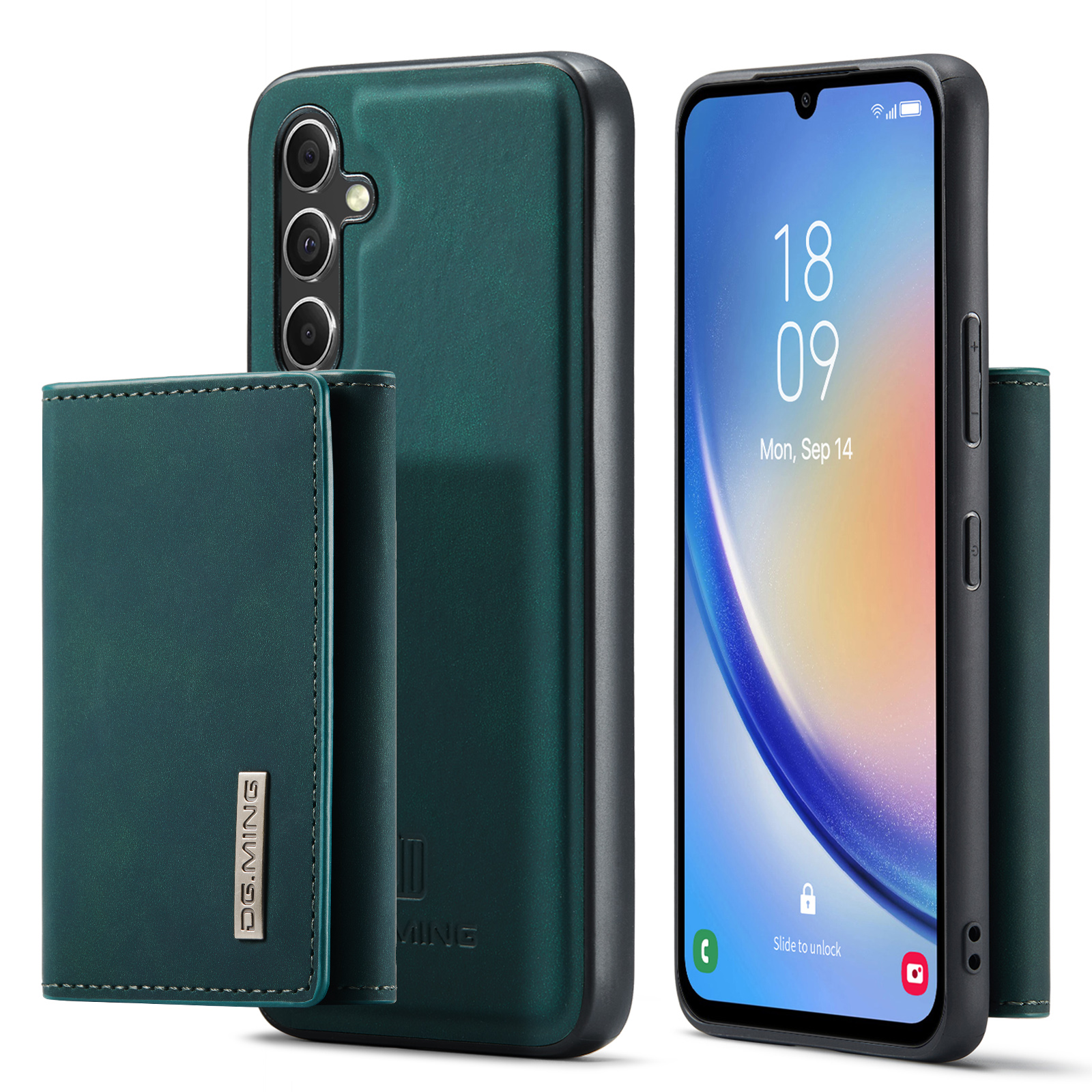 

Dg. Ming M1-serie Für Samsung Galaxy A34 5G PC+TPU+PU Leder Anti-drogen-abdeckungsabdeckung Magnetisch-wallet-kickstand-telefonhülle - Grün, Galaxy A34 5G