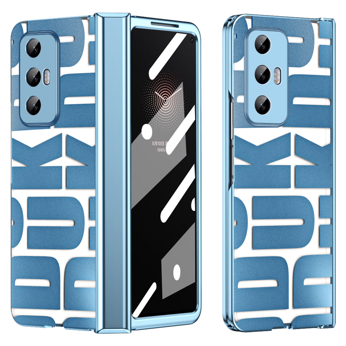

Für Xiaomi Mi Mix Fold Electroplating Phone Case Hartes PC -telefonabdeckung Mit Temperamentvollem Glasfilm - Blau, Xiaomi Mi Mix Fold
