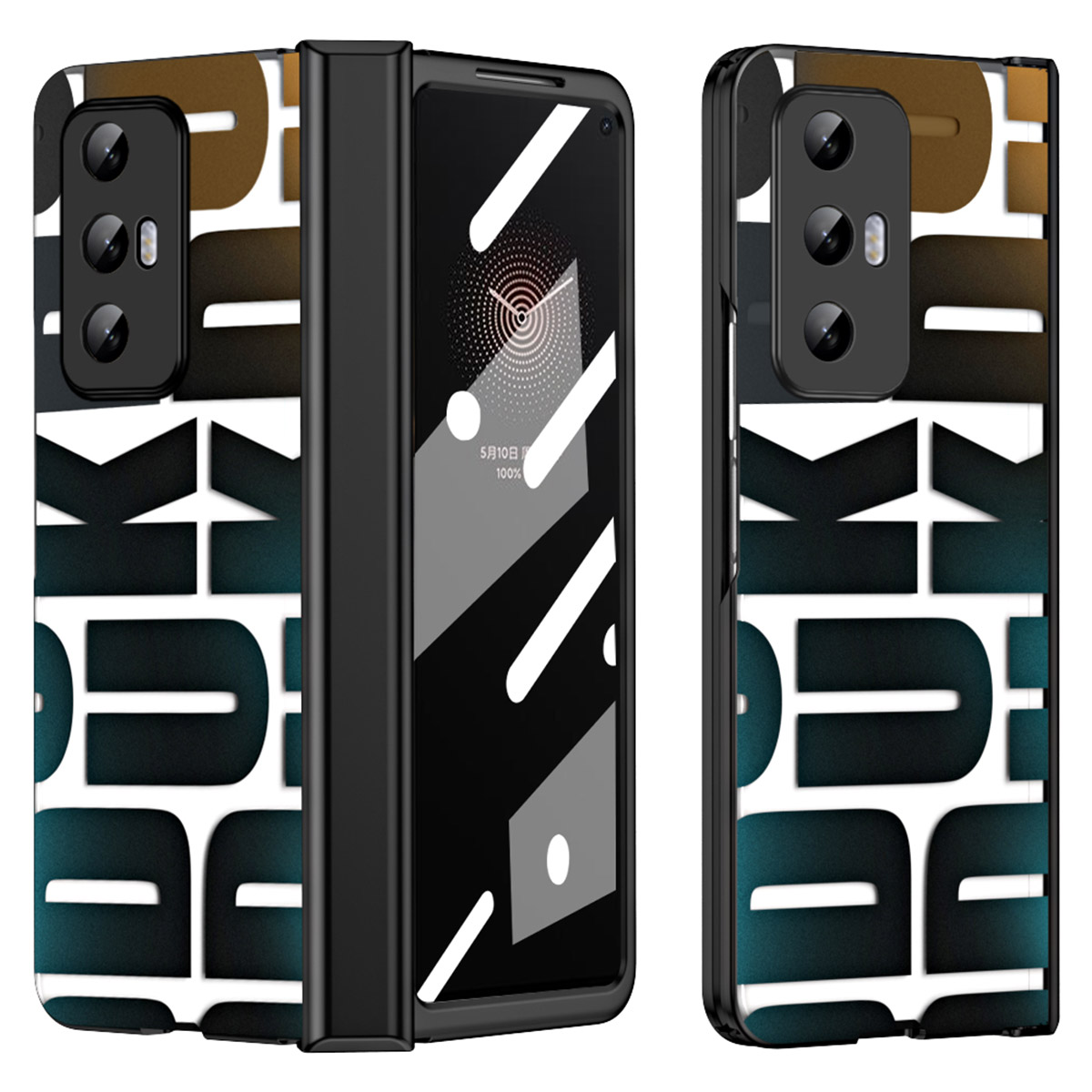 

Für Xiaomi Mi Mix Fold Electroplating Phone Case Hartes PC -telefonabdeckung Mit Temperamentvollem Glasfilm - Schwarz, Xiaomi Mi Mix Fold