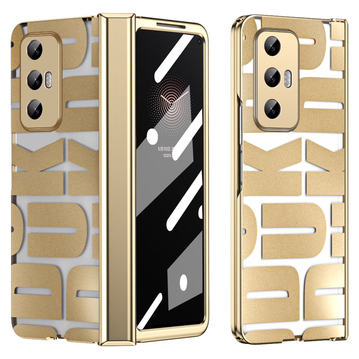 

Für Xiaomi Mi Mix Fold Electroplating Phone Case Hartes PC -telefonabdeckung Mit Temperamentvollem Glasfilm - Gold, Xiaomi Mi Mix Fold