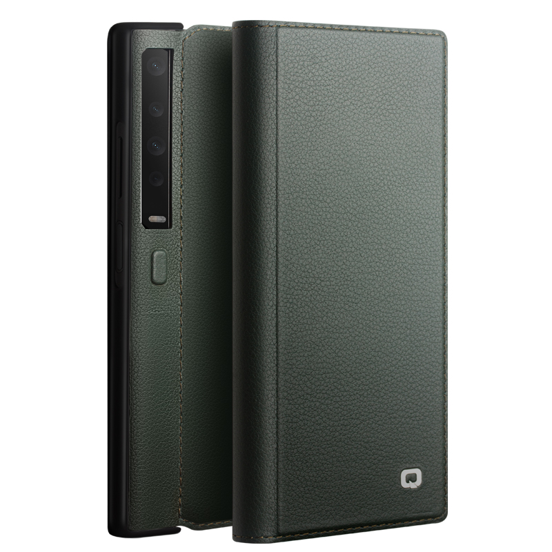 

Qialino Für Huawei Mate Xs Echte Kuh Leder Flip Hülle Magnetmagnet Vollschutz Telefonabdeckung - Grün, Huawei Mate Xs