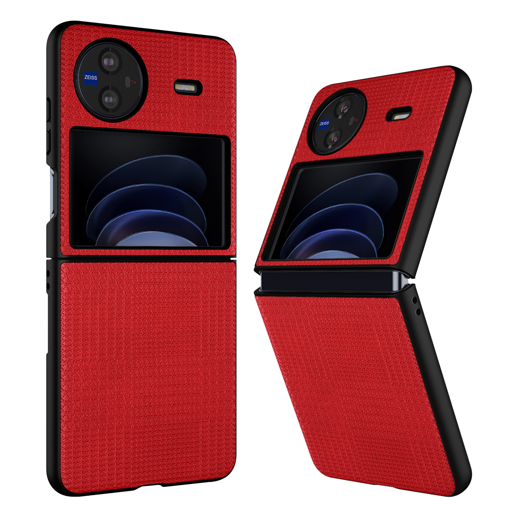 

VILI Th-serie Drop-proof-hülle Für Vivo X Flip Pu-lederbeschichtete Pc+tpu-schutzhandyabdeckung - Rot, vivo X Flip