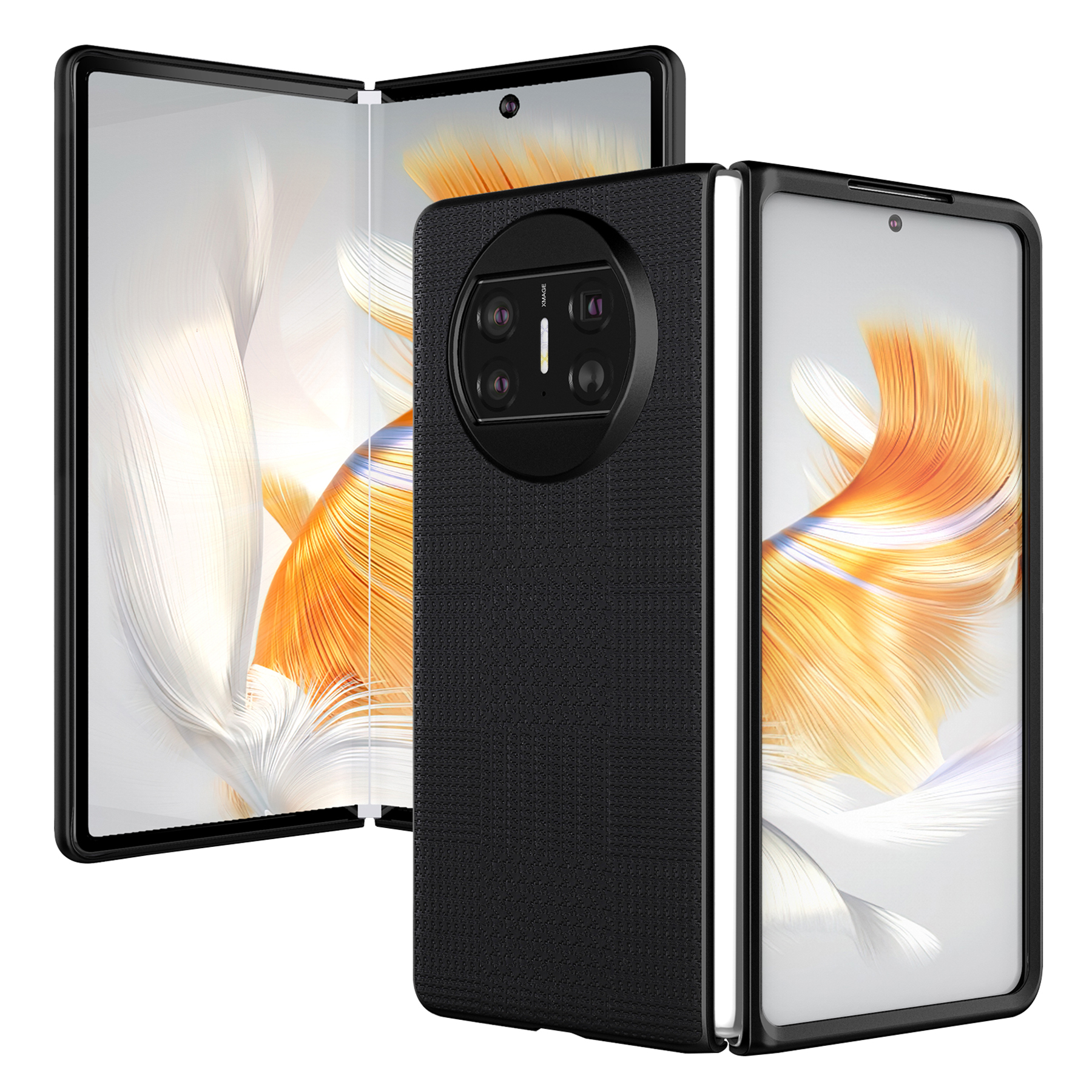 

VILI TH -serie Für Huawei Mate X3 5G Schockdcood -hülle PU -lederbeschichtete PC+TPU -handyabdeckung - Schwarz, Huawei Mate X3 5G