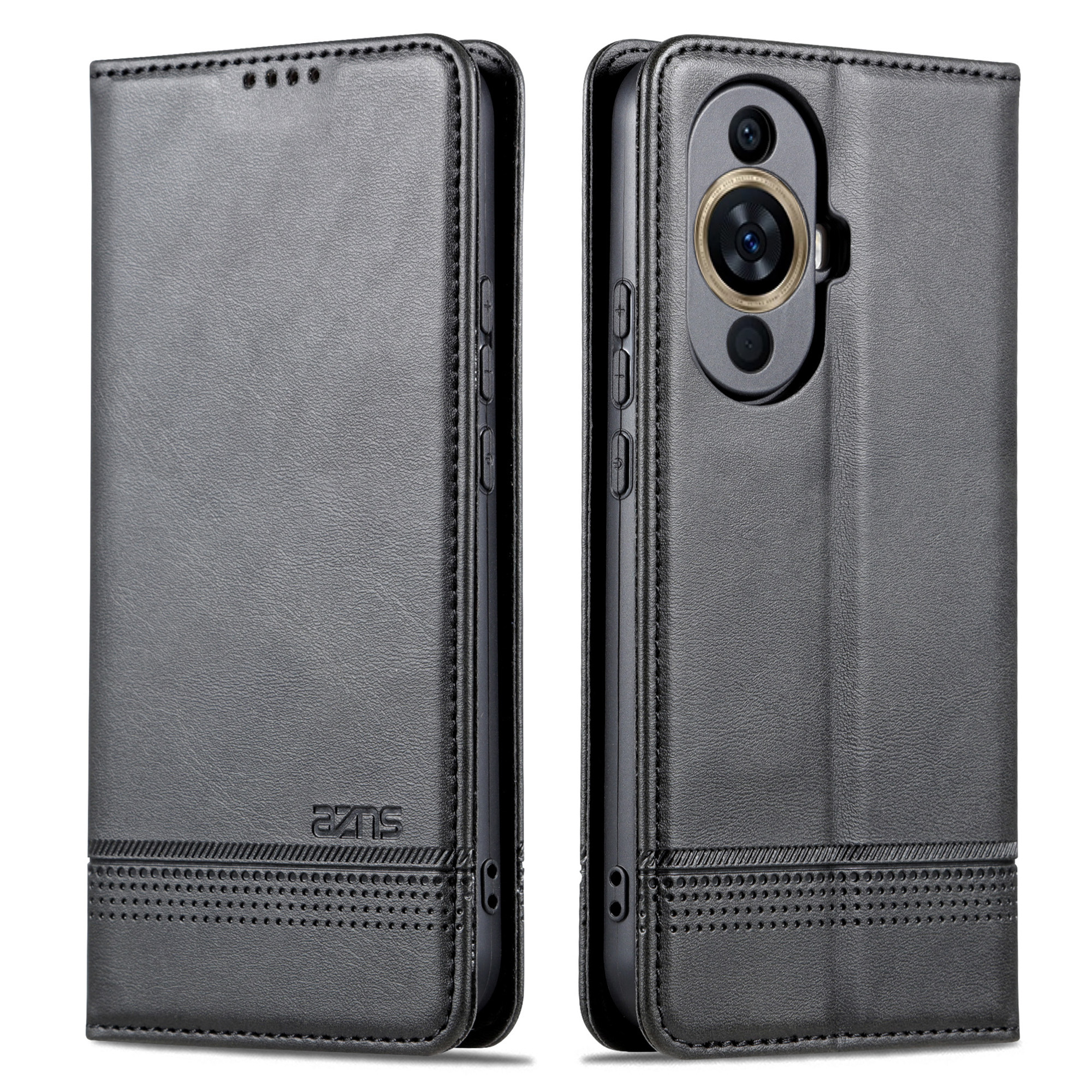 

Azns Für Huawei Nova 11 Pro / 11 Ultra-telefon-hülle PU Leder Brieftasche Anti-kratzerabdeckung - Schwarz, Huawei nova 11 Pro