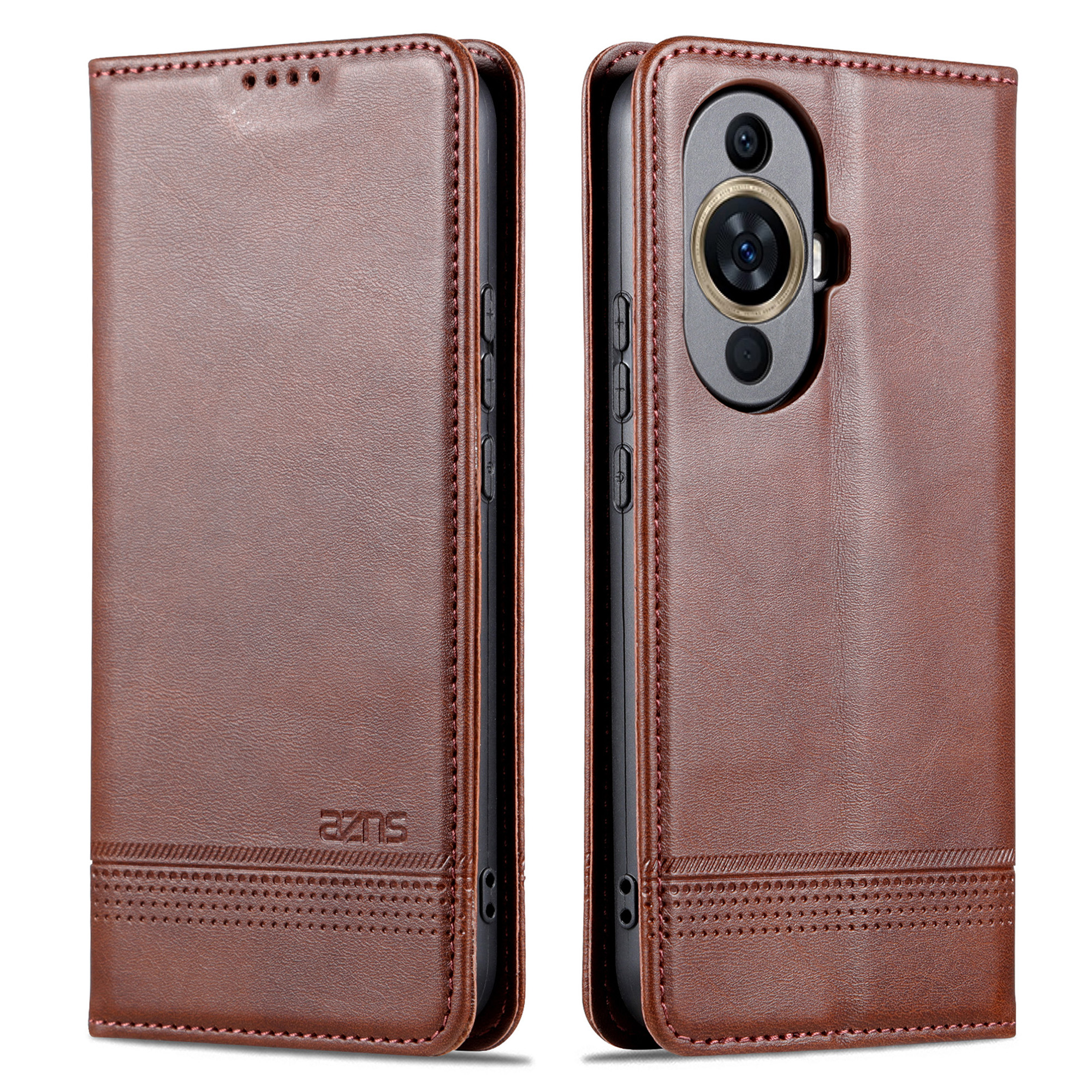 

Azns Für Huawei Nova 11 Magnetisch Schließung PU Leder Telefon Hülle Flip Wallet Stand Cover - Kaffee, Huawei nova 11