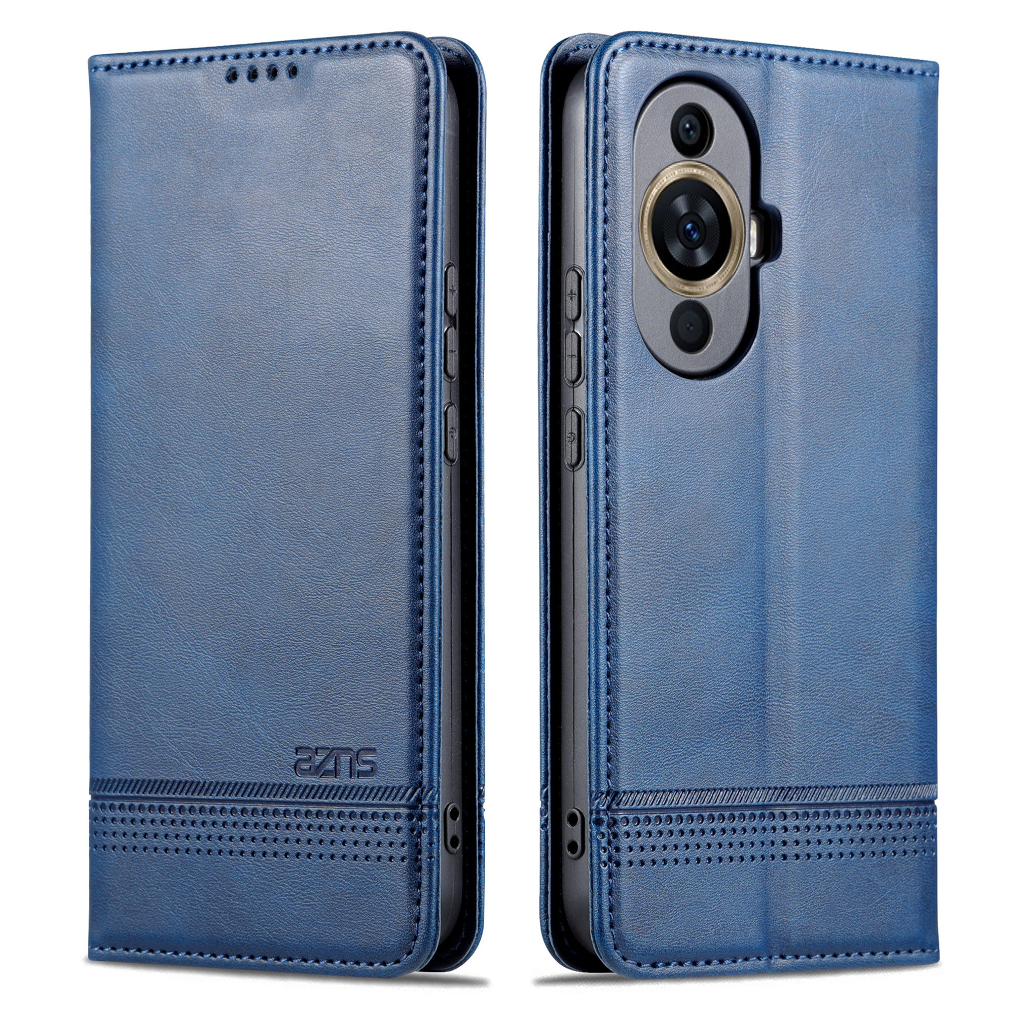 

Azns Für Huawei Nova 11 Magnetisch Schließung PU Leder Telefon Hülle Flip Wallet Stand Cover - Blau, Huawei nova 11