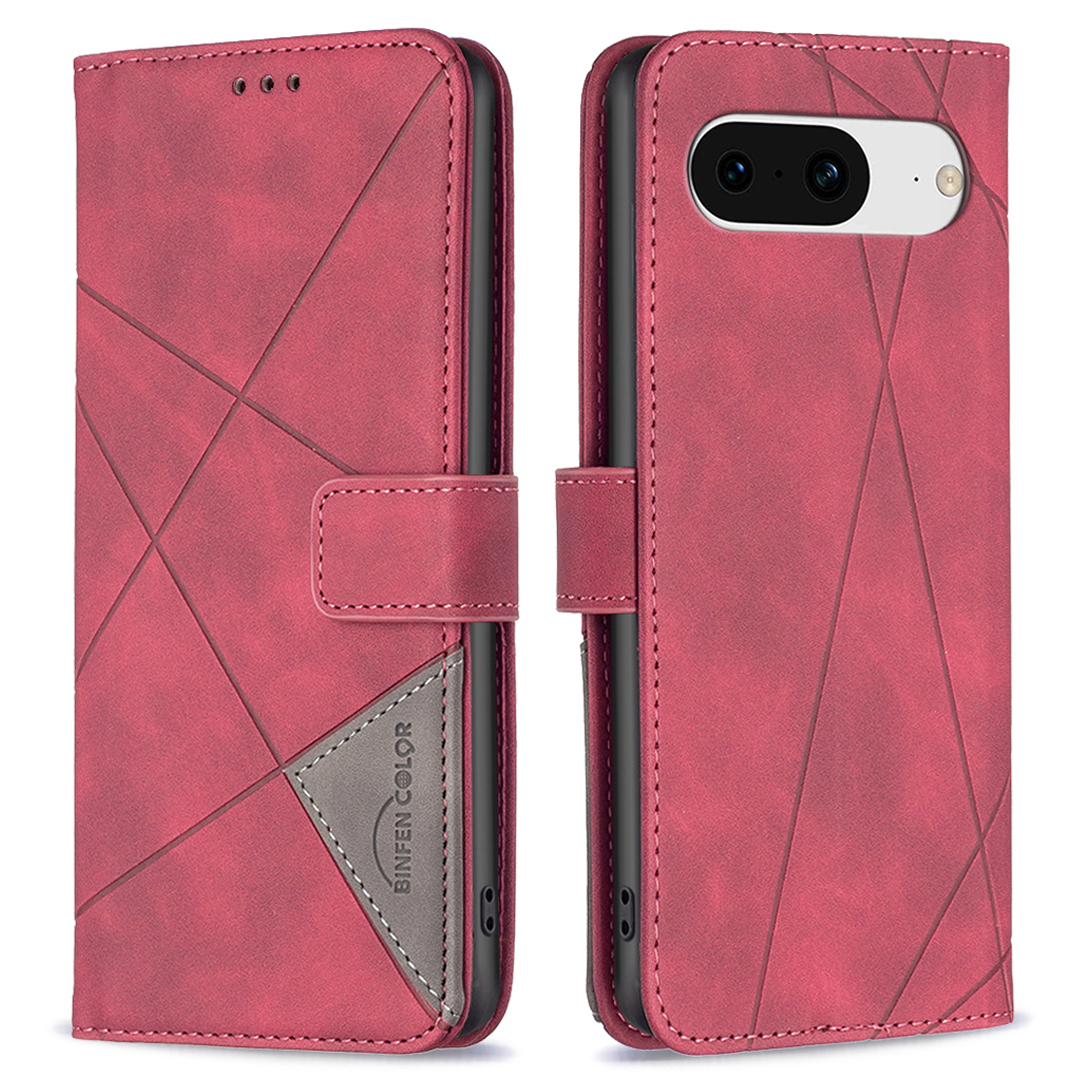 

Binfen Farbe BF05 Für Google Pixel 8 Anti-kratzer-pu-lederständer Flip Hülle Eingeprägte Brieftaschen-telefonabdeckung - Rot, Google Pixel 8