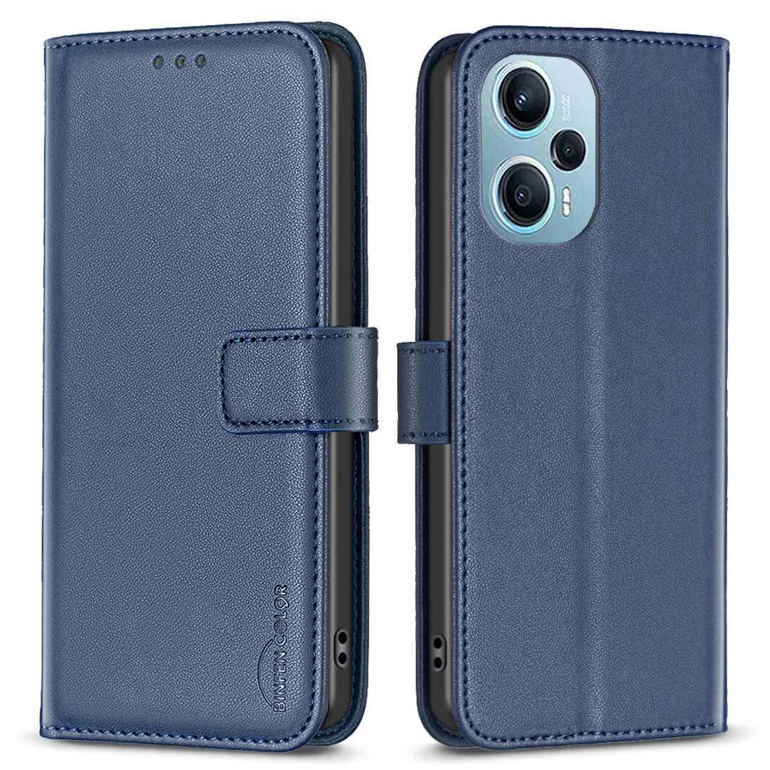 

Binfen Farbe BF17 Für Xiaomi Poco F5 5G / Redmi Note 12 Turbo Phone Ständer Hülle PU Lederabdeckungsbrieftasche - Blau, Xiaomi Poco F5 5G