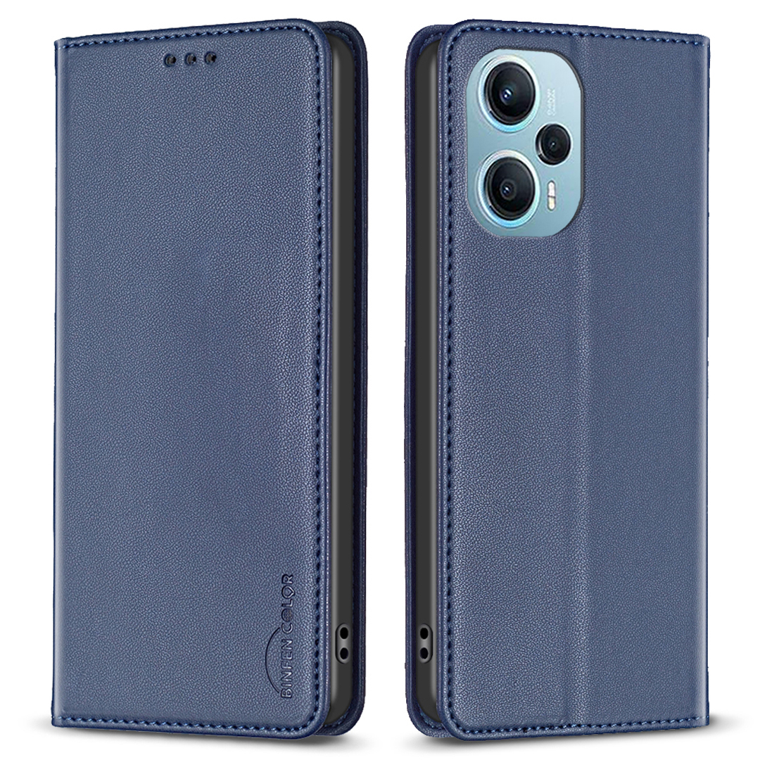 

Binfen Farbe BF18 Für Xiaomi Poco F5 5G / Redmi Note 12 Turbo PU Leather Phone Case Card Slot Ständer Telefonabdeckung - Blau, Xiaomi Poco F5 5G