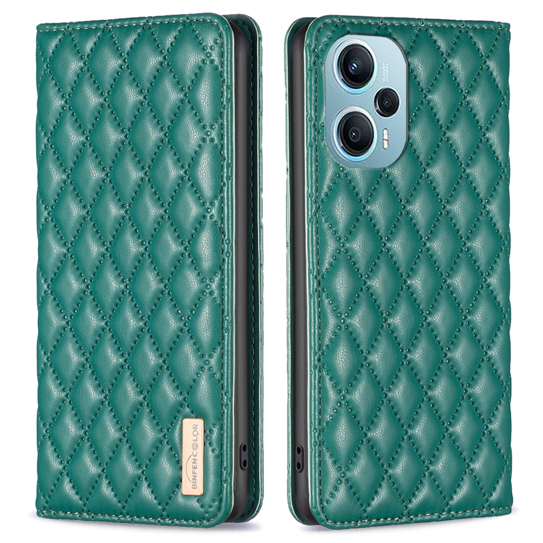 

Binfen Color BF Style-16 Für Xiaomi Poco F5 5g / Redmi Note 12 Turbo PU Leder Telefon Shell Card Hold Telefon Deckhülle Hülle - Grün, Xiaomi Poco F5 5G