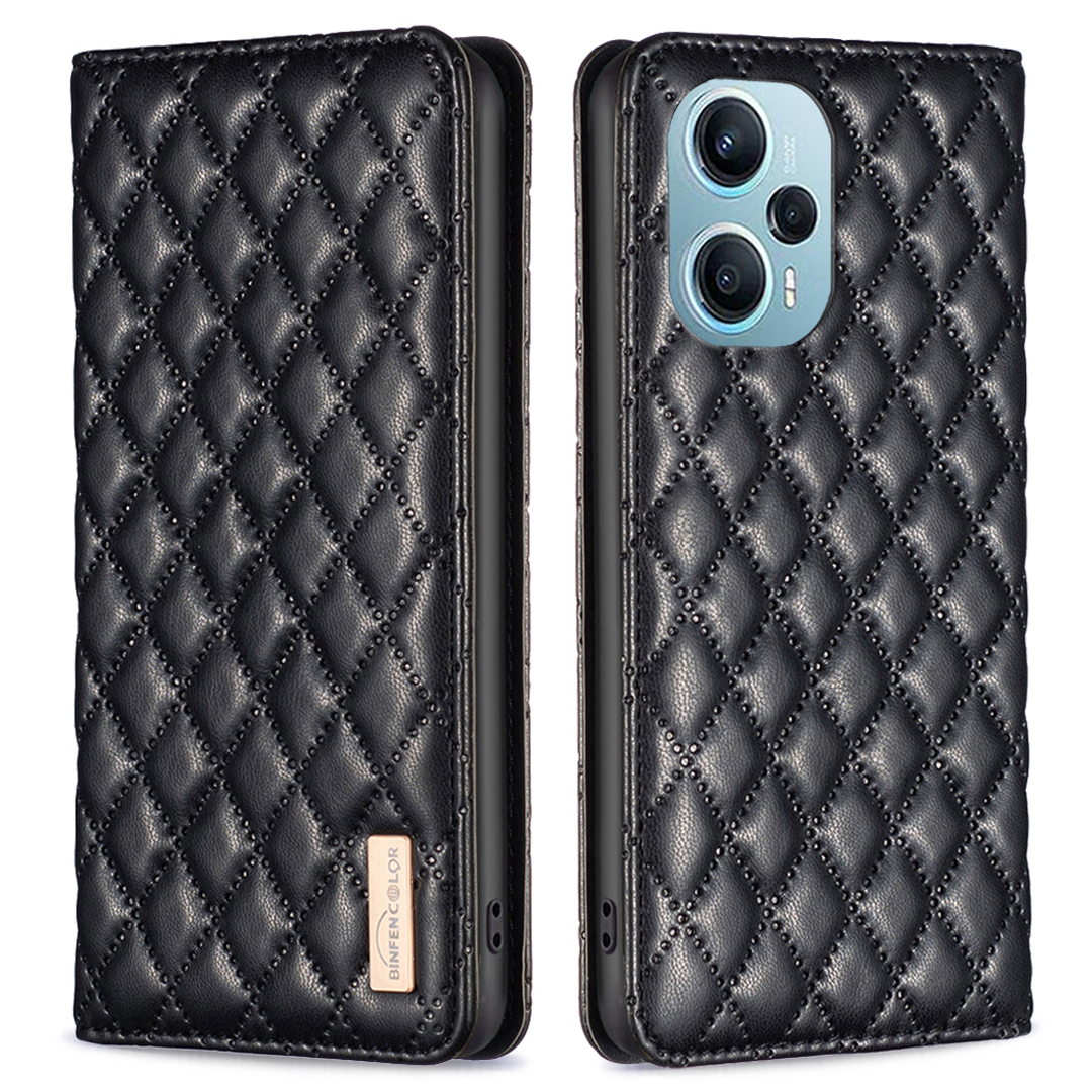 

Binfen Color BF Style-16 Für Xiaomi Poco F5 5g / Redmi Note 12 Turbo PU Leder Telefon Shell Card Hold Telefon Deckhülle Hülle - Schwarz, Xiaomi Poco F5 5G