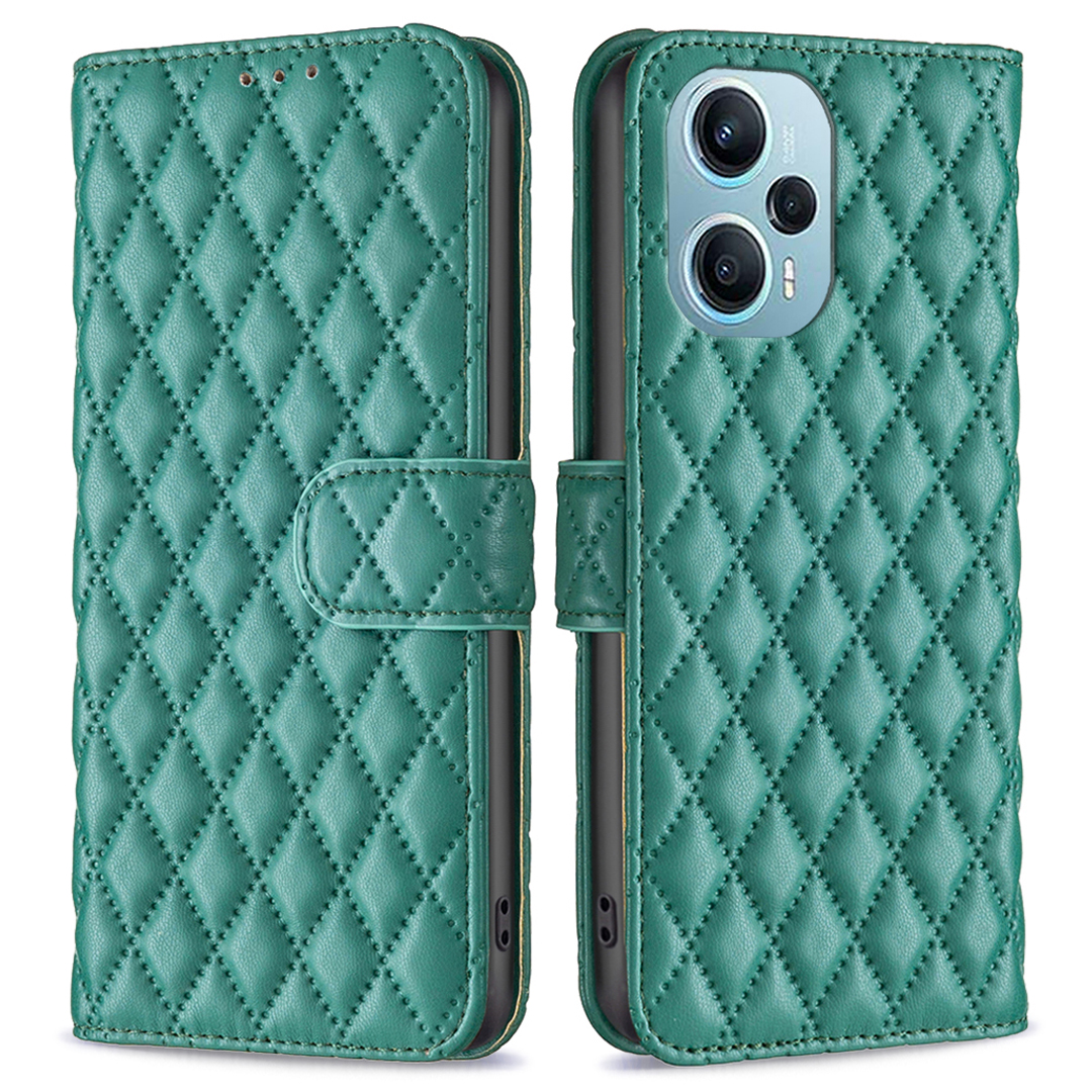 

Binfen Farbe BF Style-14 Für Xiaomi Poco F5 5g / Redmi Note 12 Turbo Phone Hülle Brieftasche Eingeprägter Lederständer Cover - Grün, Xiaomi Poco F5 5G