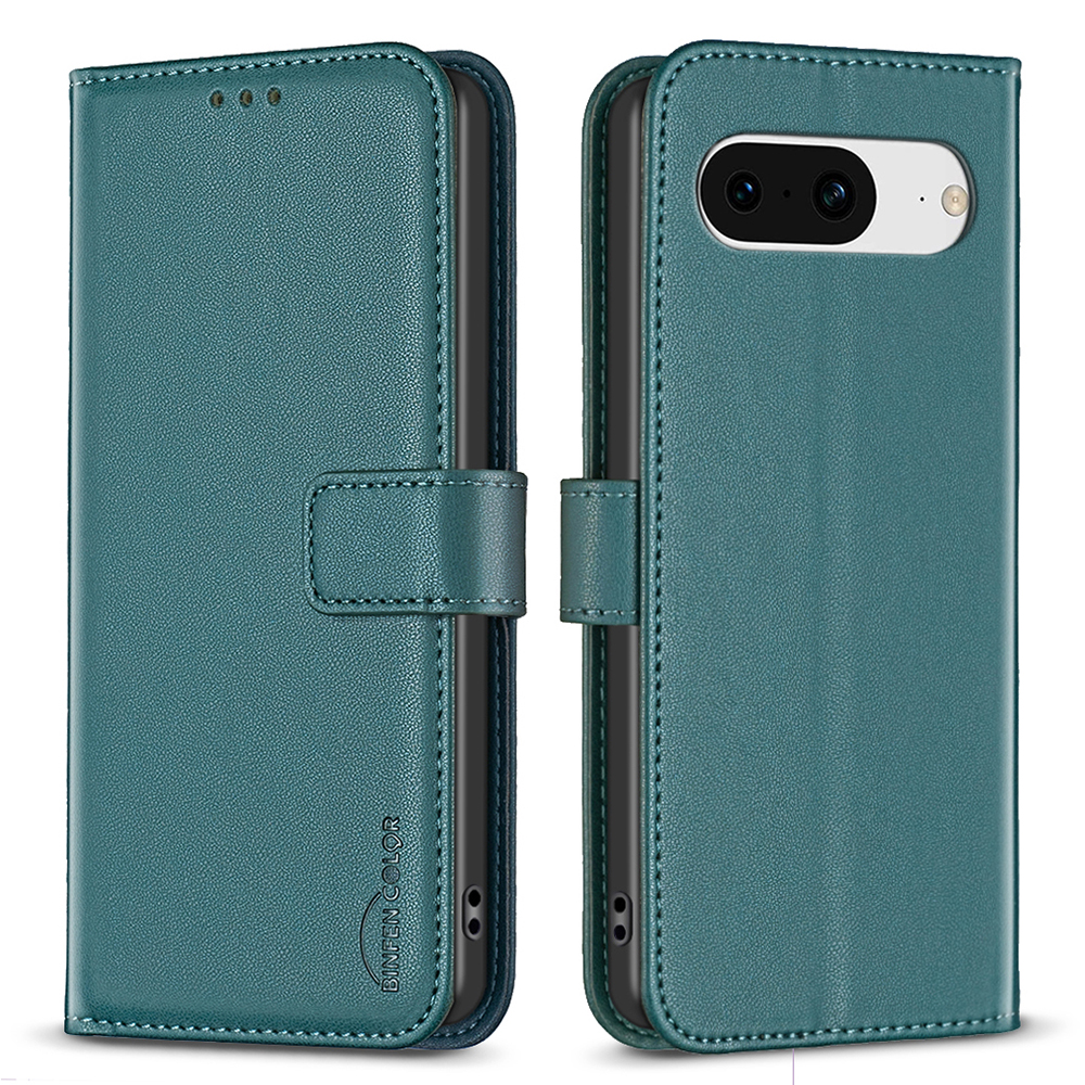

Binfen Color BF17 Für Google Pixel 8 Lederstand Hülle Handy Brieftasche Schutzabdeckung - Grün, Google Pixel 8
