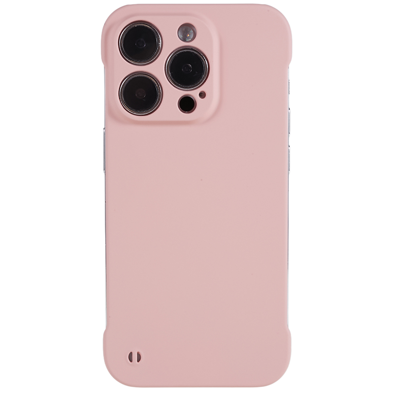 

Für Iphone 14 Pro Max Gummized Hard PC Phone Case Skin-Touch Frameless Rückenabdeckung - Rosa, iPhone 14 Pro Max