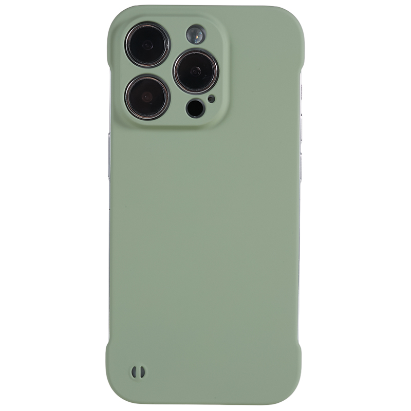 

Für Iphone 13 Pro Max Gummized PC Phone Case Frameless Wärme Dissipation Haut-touch-abdeckung - Bohnengrün, iPhone 13 Pro Max